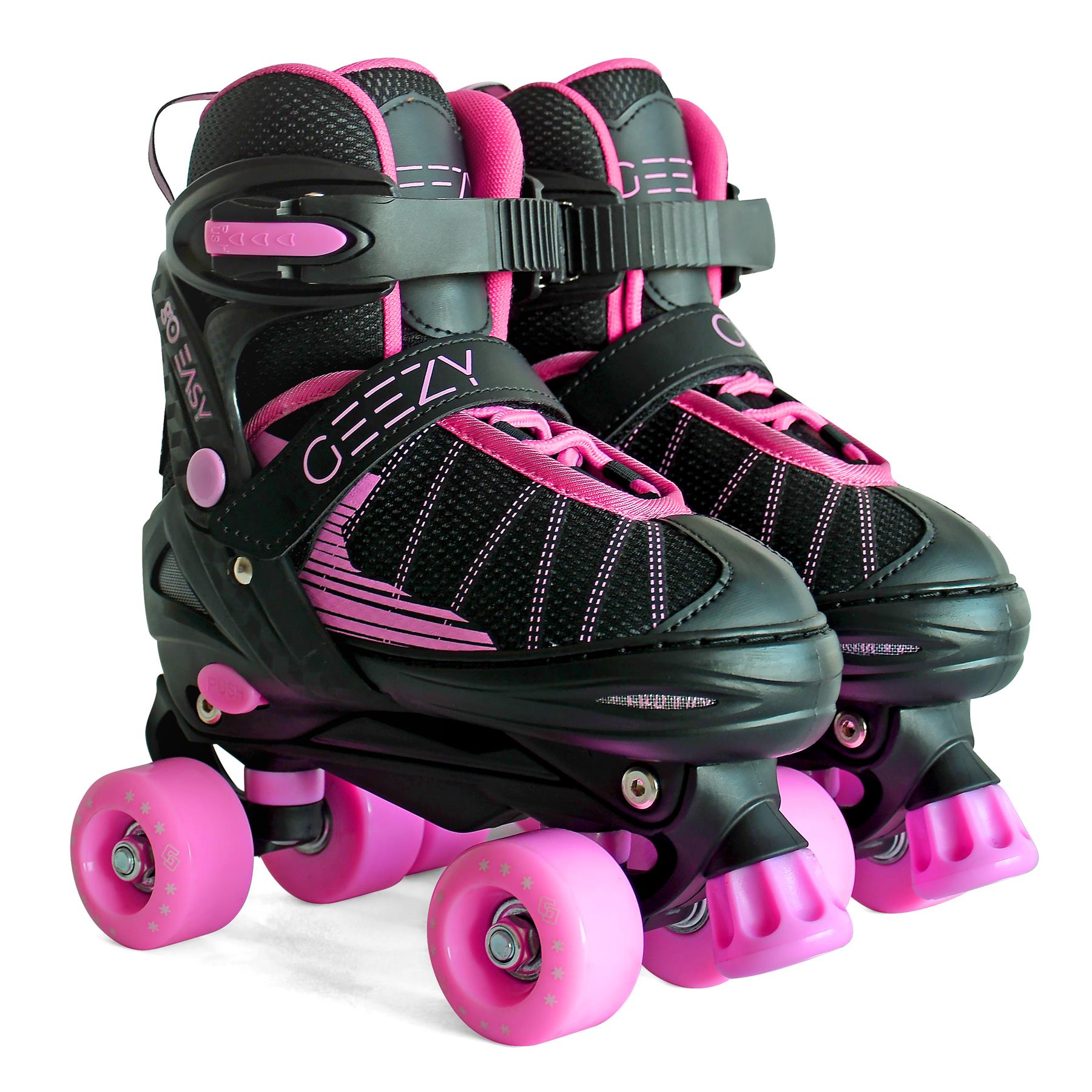 The Magic Toy Shop Pink & Black Adjustable Roller Skates