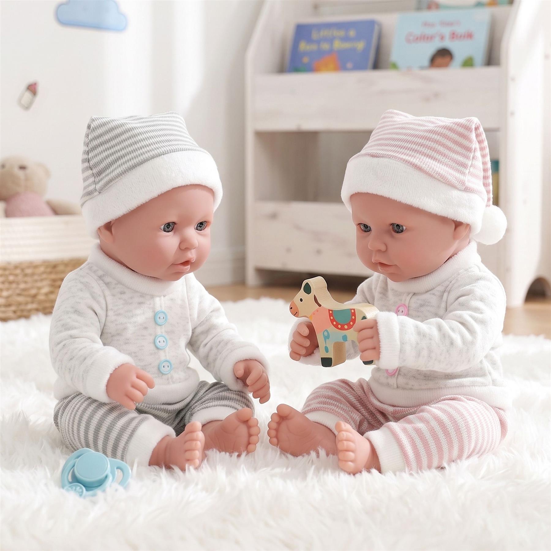 Twin Baby Dolls Dummy and Feeding Set