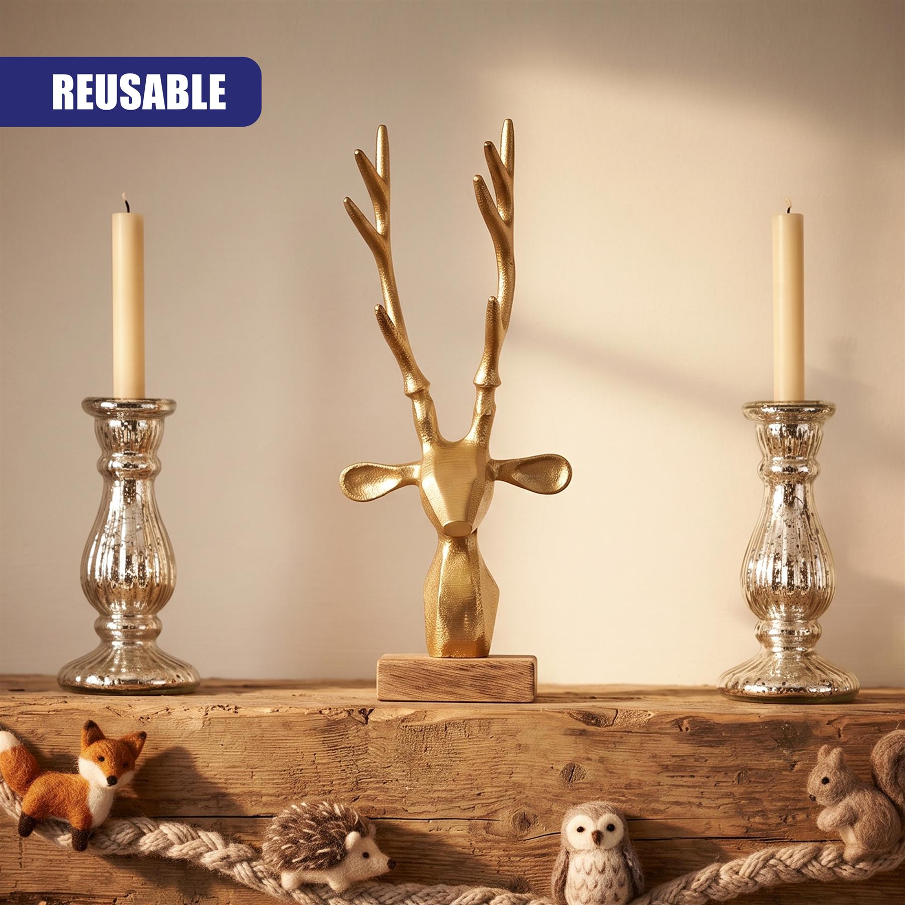 Golden Deer Head Ornament