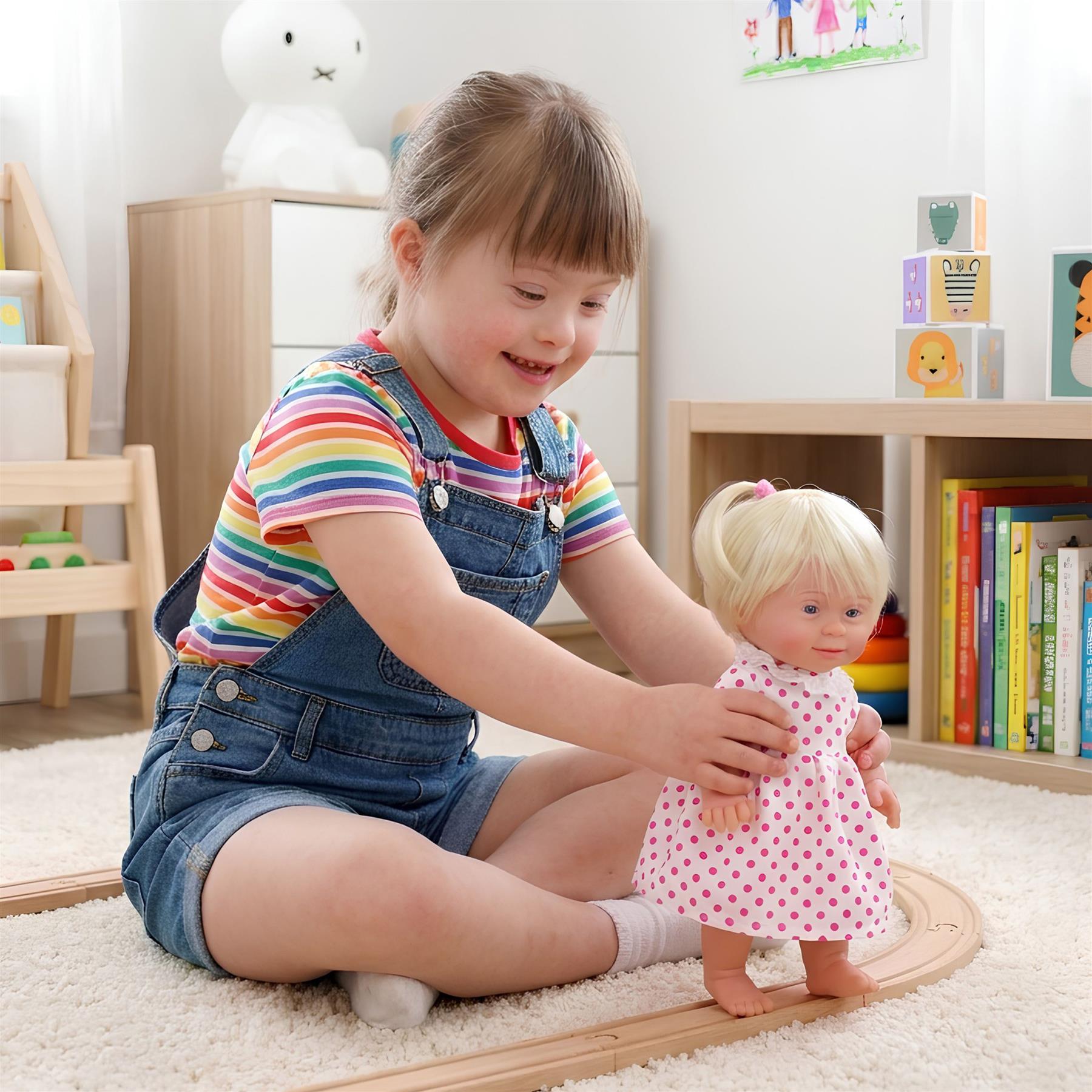 BiBi Doll Down Syndrome Girl - Blonde Hair (36 cm / 14")