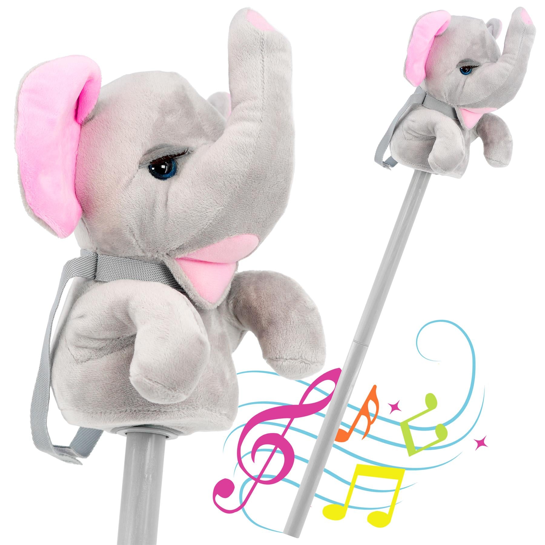 The Magic Toy Shop Kids Hobby Horse Elephant with Sounds
