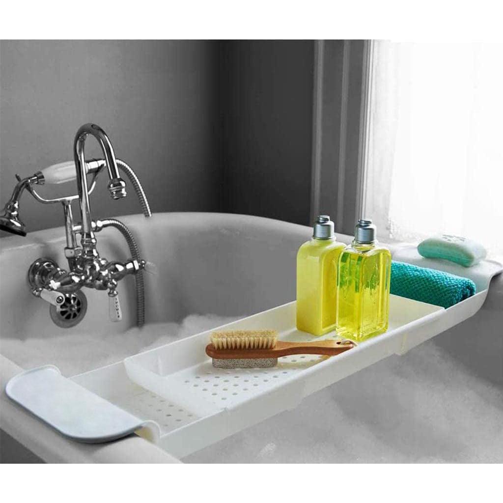 GEEZY Extendable Plastic Bathtub Tray