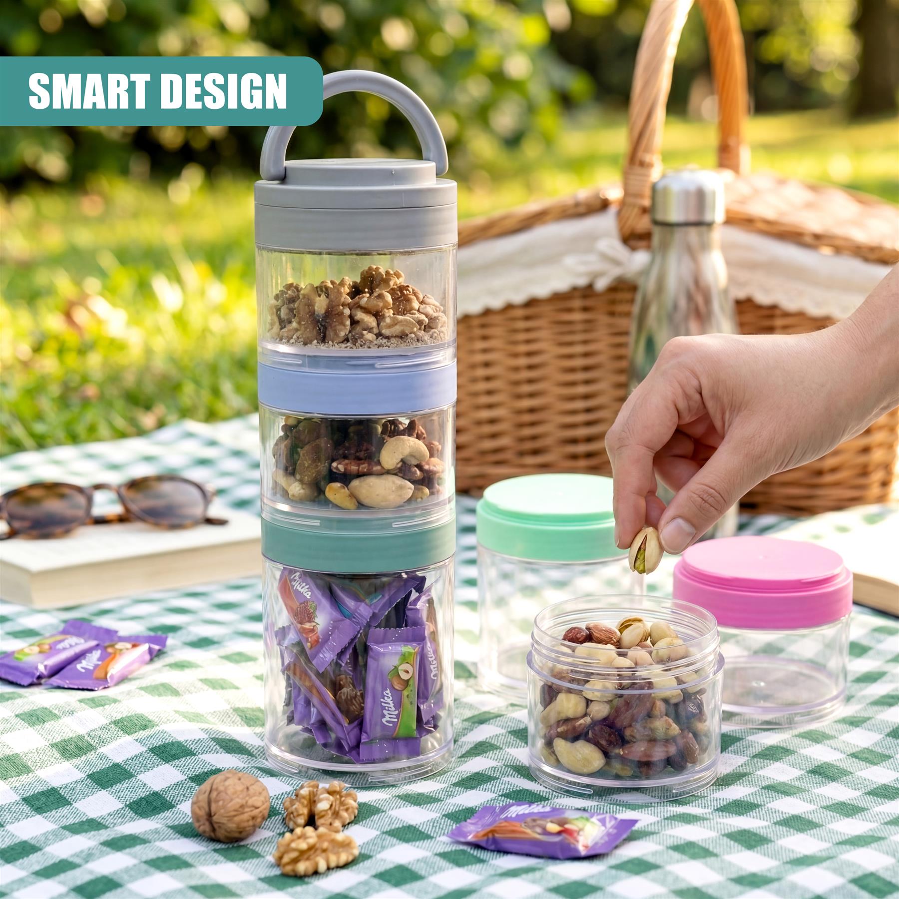 3 Piece Stackable Snack Pots