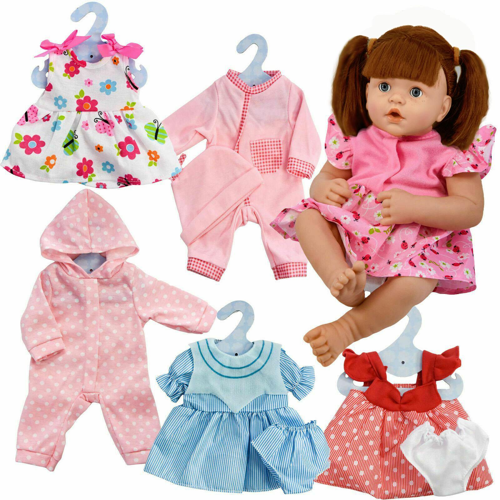 Baby Doll Clothes Set of 6 for Dolls 12-16" by BiBi Doll - The Magic Toy Shop
