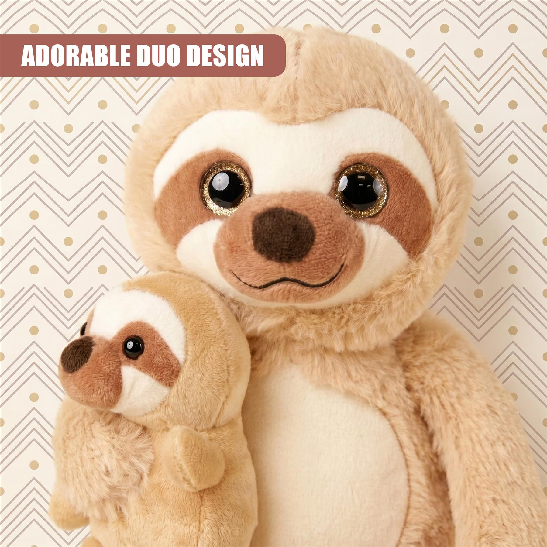 9" Mum & Baby Sloth Soft Toy