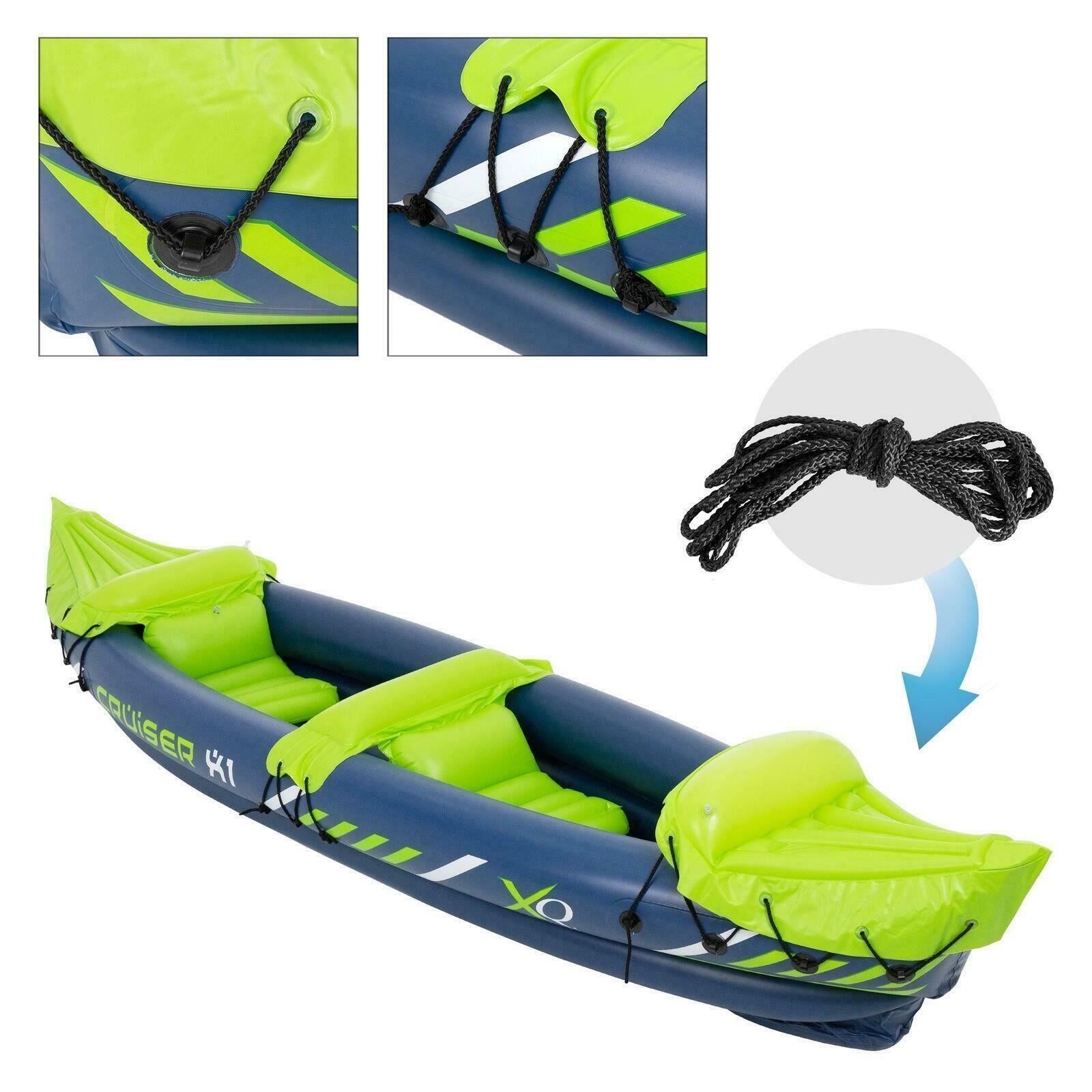 gHOST-7 Inflatable Canoe Kayak Dinghy Boat with Double Paddle 2 - Person by Geezy - The Magic Toy Shop