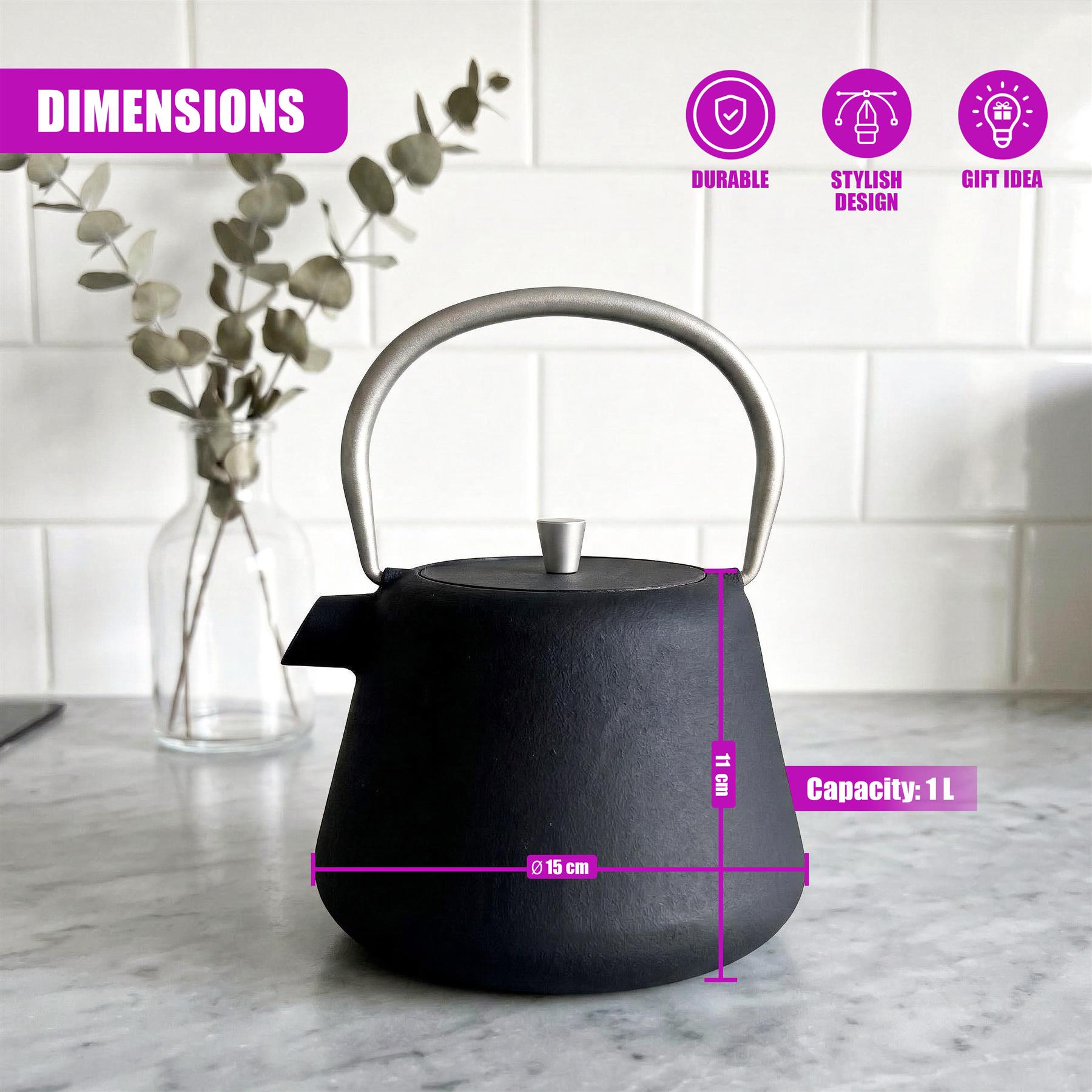 1L Cast Iron Tea Pot with Infuser