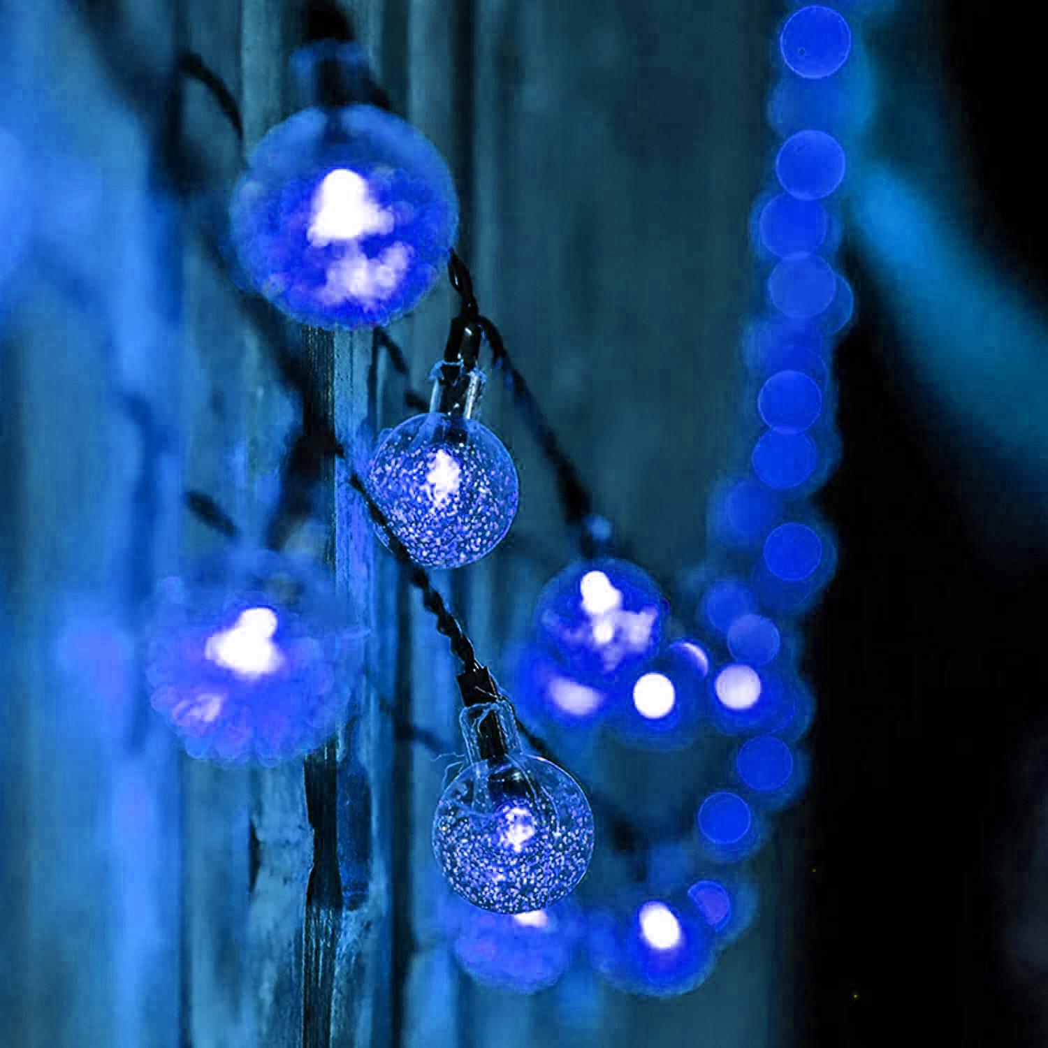 White & Blue Led String Lights In Crystal Balls Design by GEEZY - The Magic Toy Shop