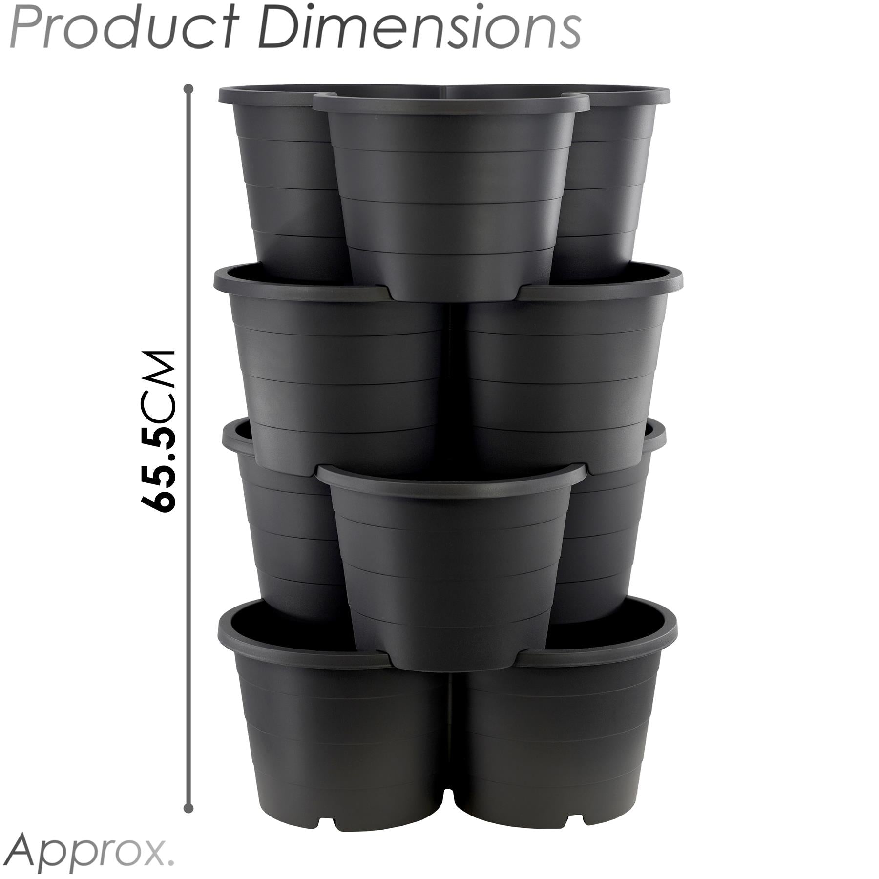 Set of 4 Trio Stackable Flower Pots by GEEZY - The Magic Toy Shop