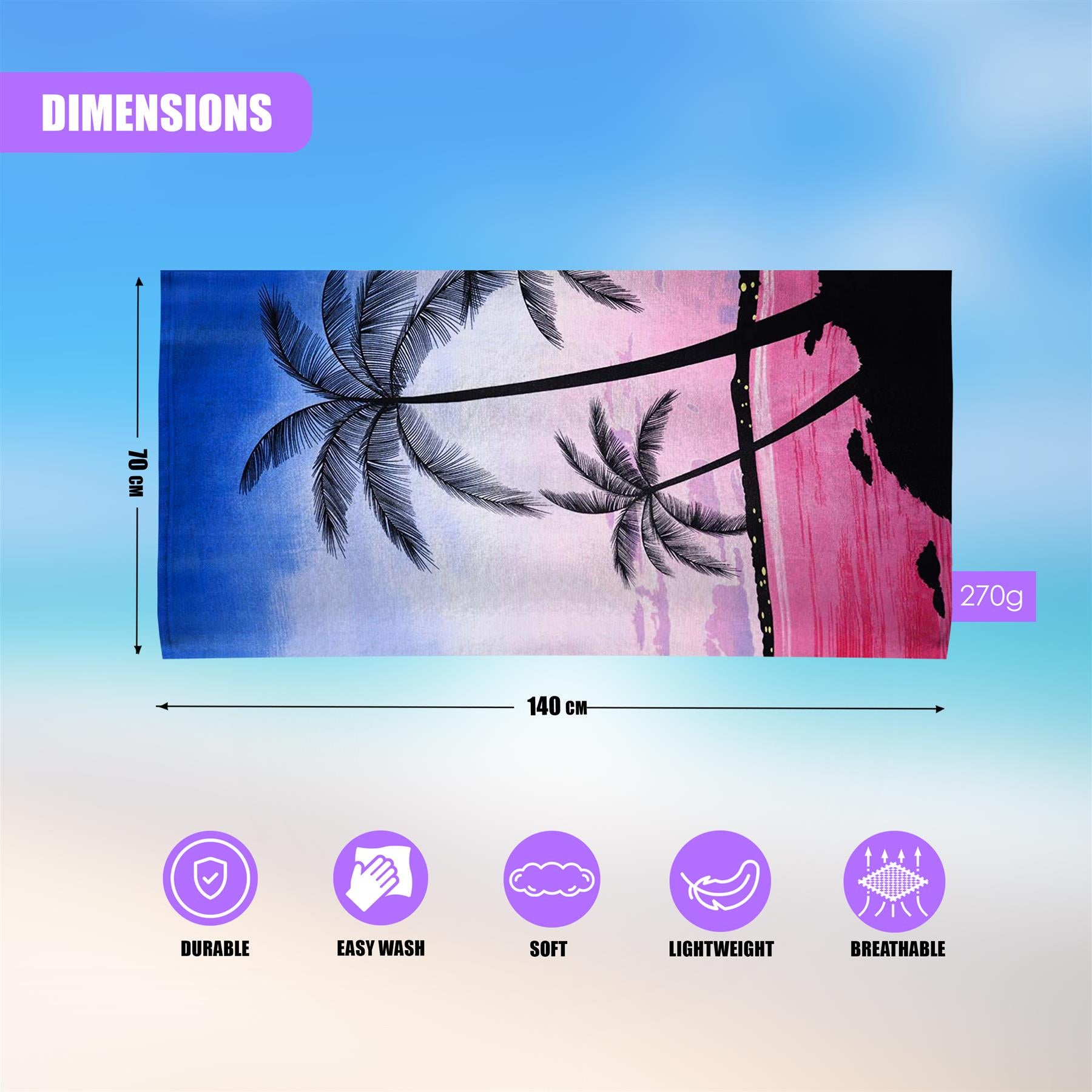Sunset Design Large Towel by Geezy - The Magic Toy Shop