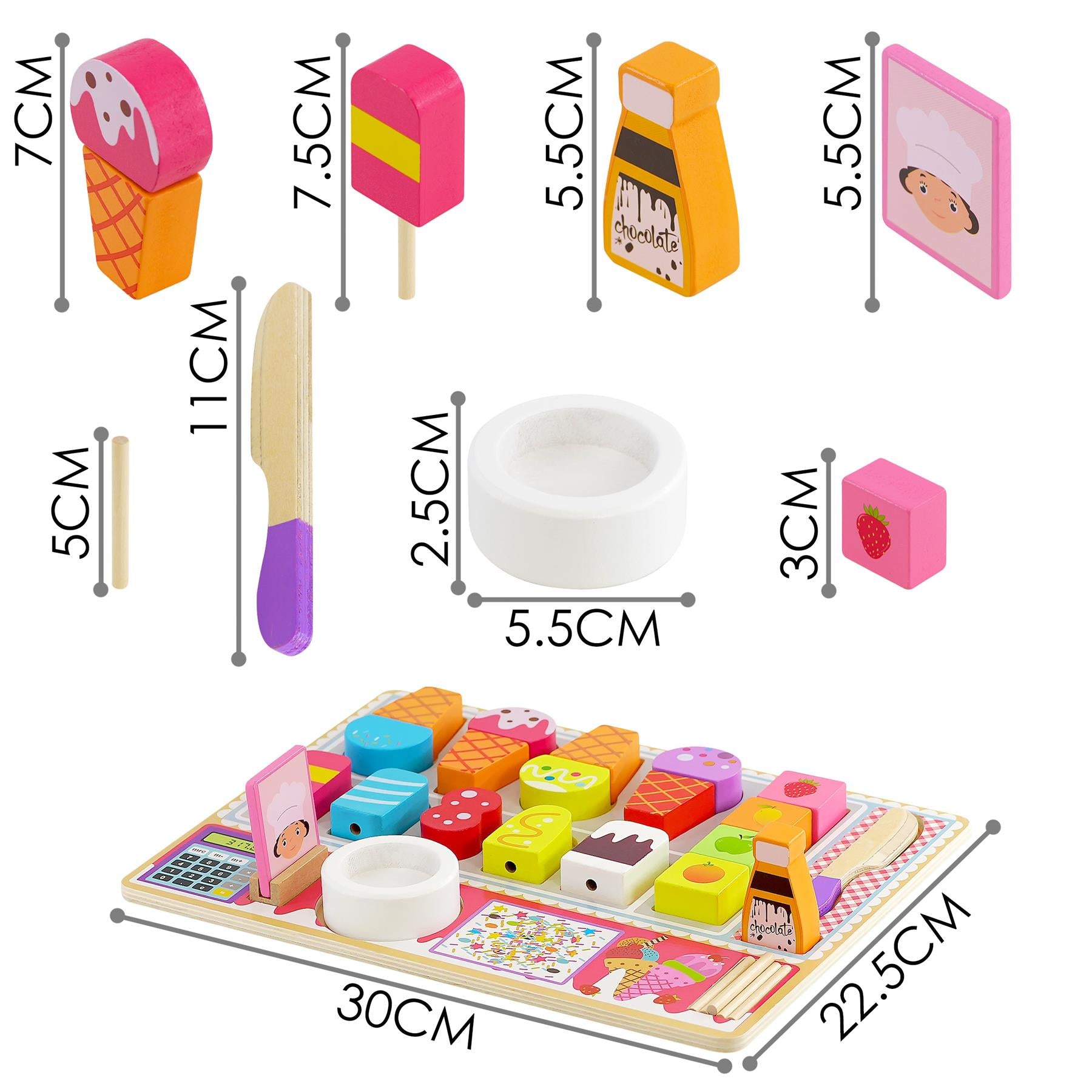Kids Wooden Ice Cream Shop Set Role Play Toys by The Magic Toy Shop - The Magic Toy Shop