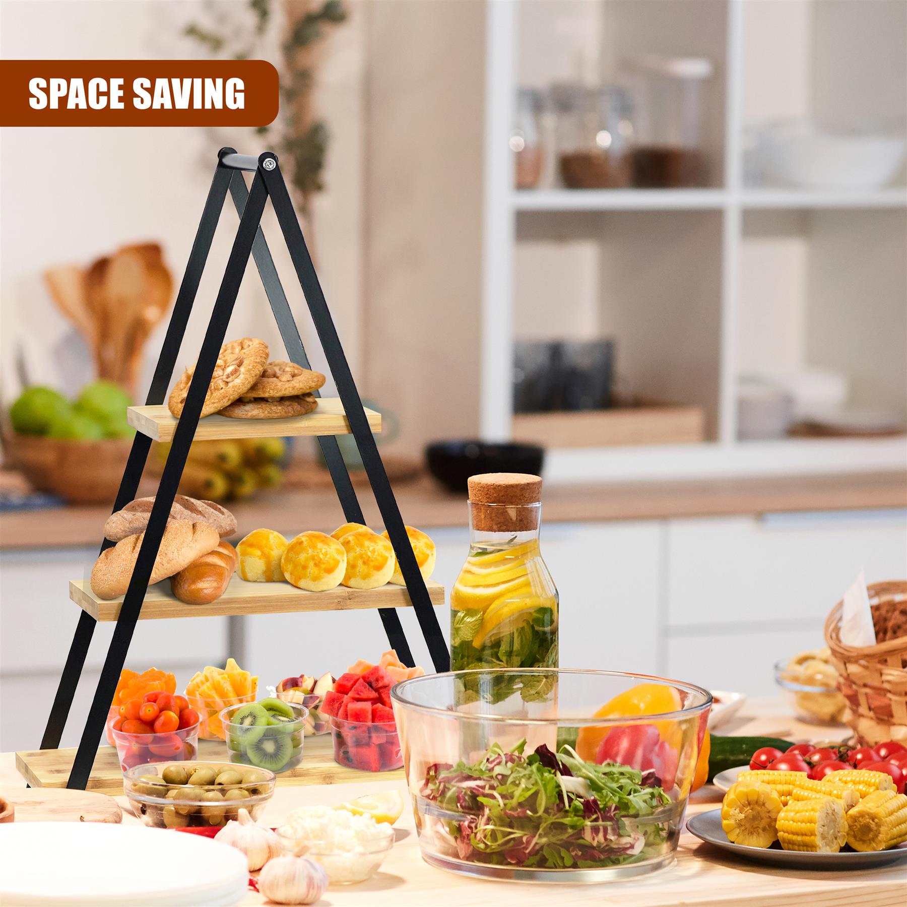 3 Tier Bamboo Serving Stand