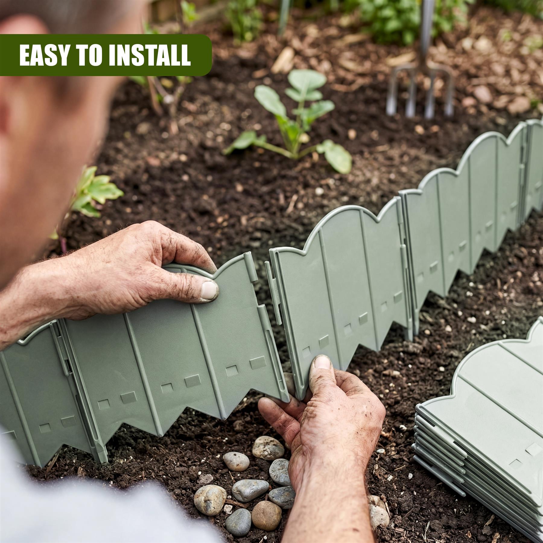 Pack of 12 Garden Edging Fence