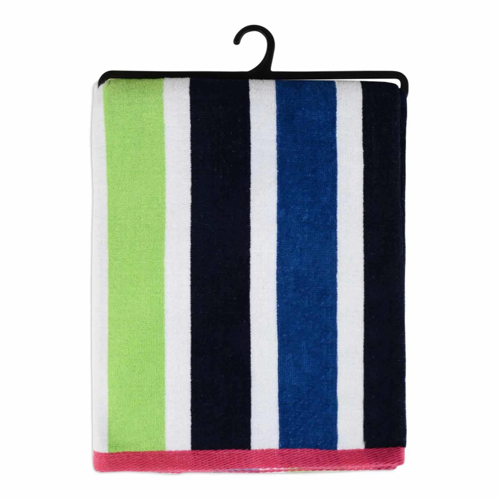 Large Velour Striped Beach Towel (Sanguine) by Geezy - The Magic Toy Shop