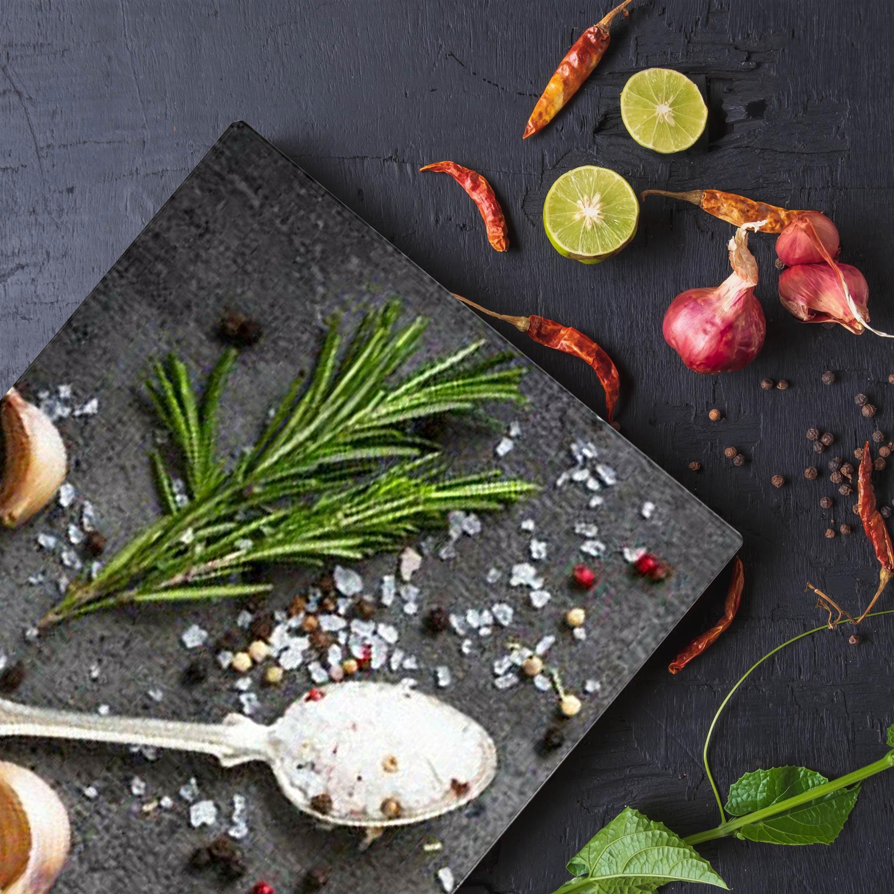 Glass Cutting Boards with Salt & Garlic Design by Geezy - The Magic Toy Shop