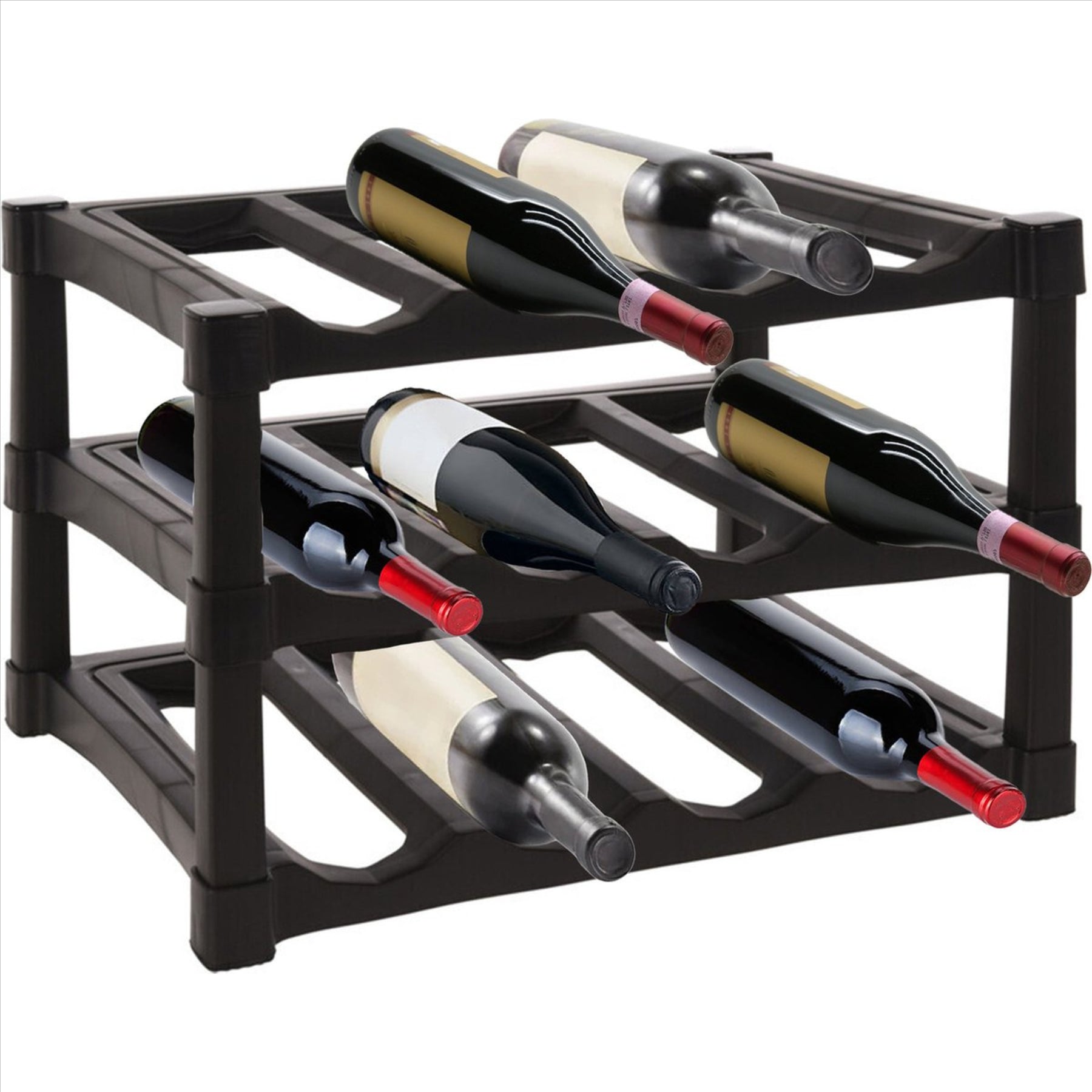 3 Tier Stackable 12 Bottle Wine Storage Rack by Geezy - The Magic Toy Shop