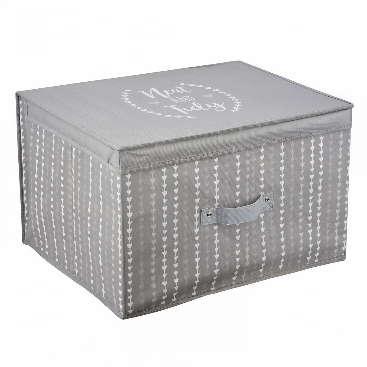 Gray Hearts Large Storage Box