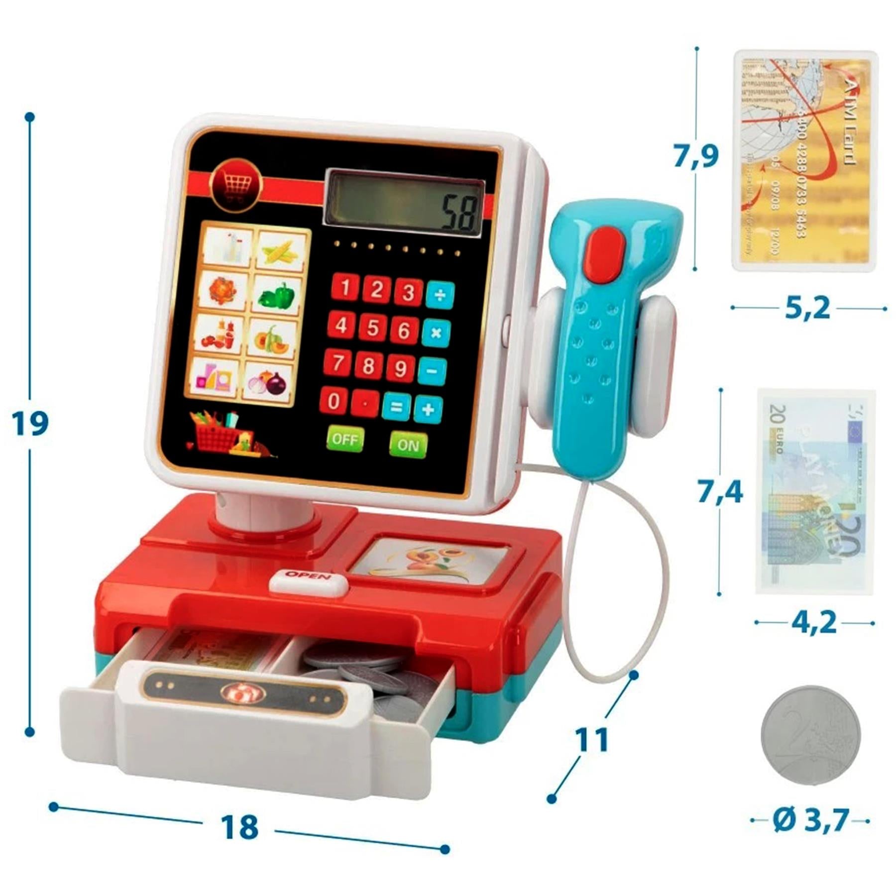 Electronic Cash Register Toy Till with Sounds and Calculator by