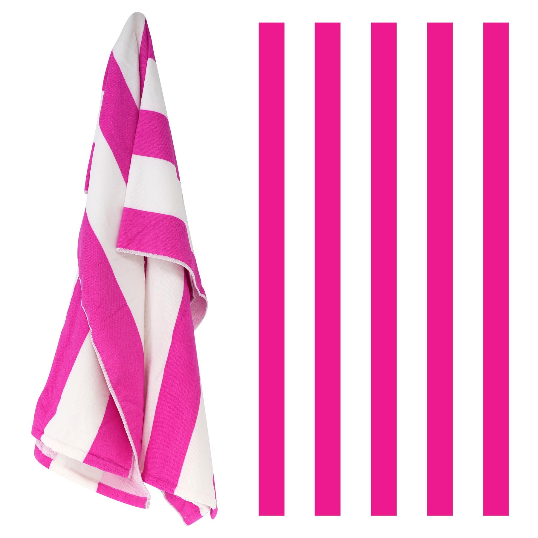 Beach Bath Towel Large Microfibre Pink Striped by GEEZY - The Magic Toy Shop