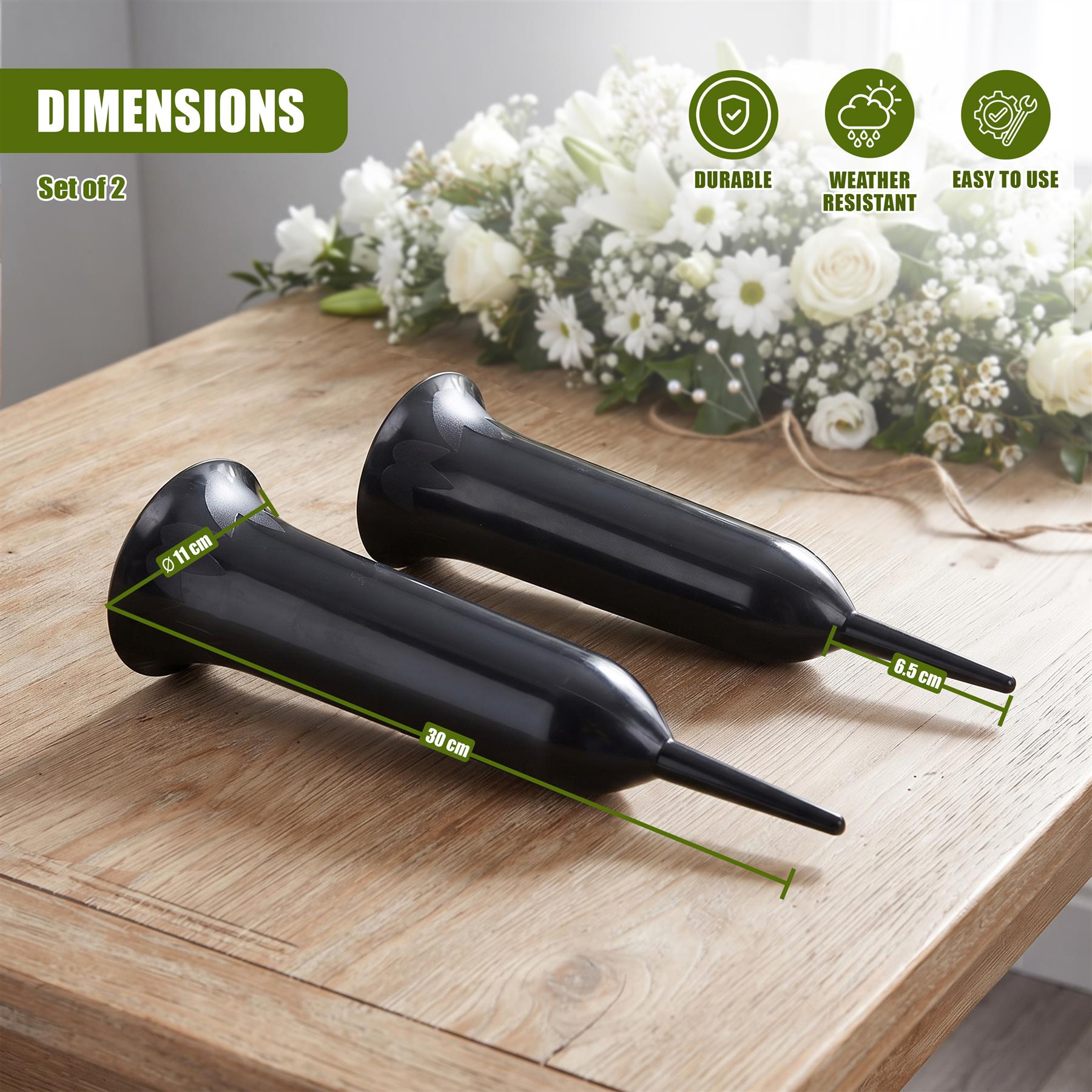 Set of 2 Grave Vases