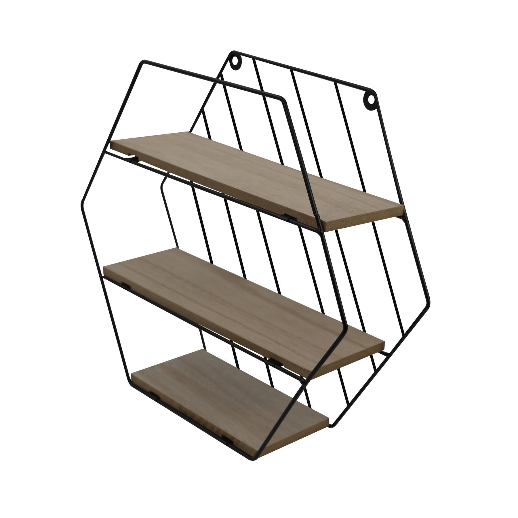 Modern Shelf of Metal Wire and Wood Perfect for Storaging Small