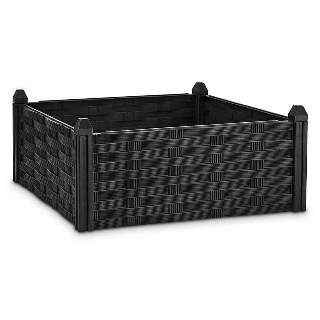 GEEZY Rattan Effect 4 Piece Garden Bed