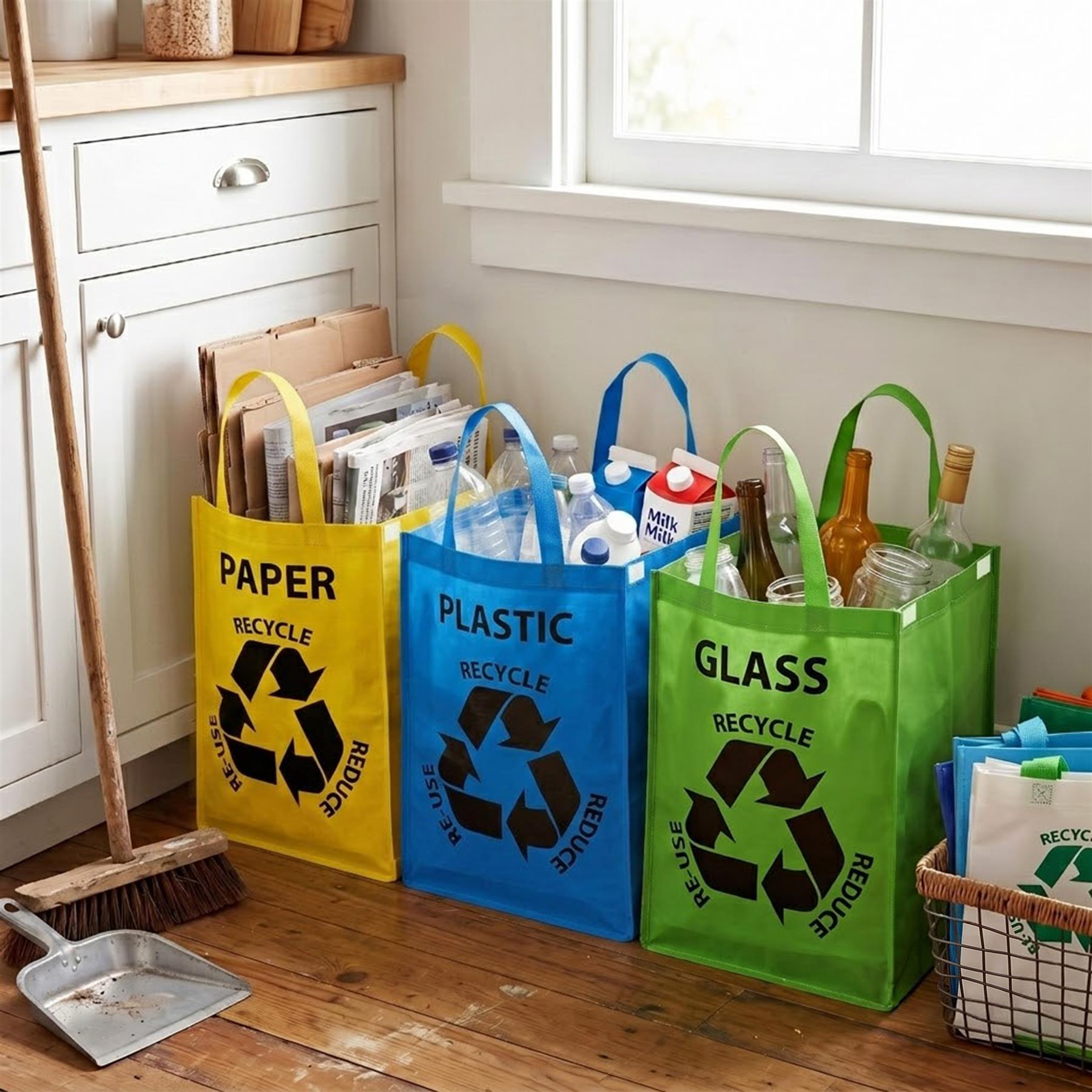Set of 3 Reusable Recycle Bags
