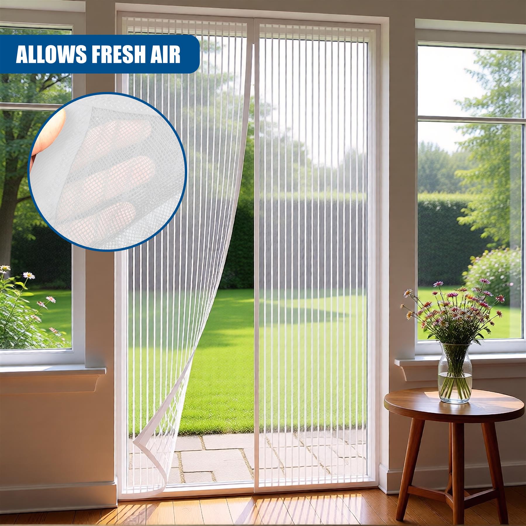 Magnetic Insect Door Screen White