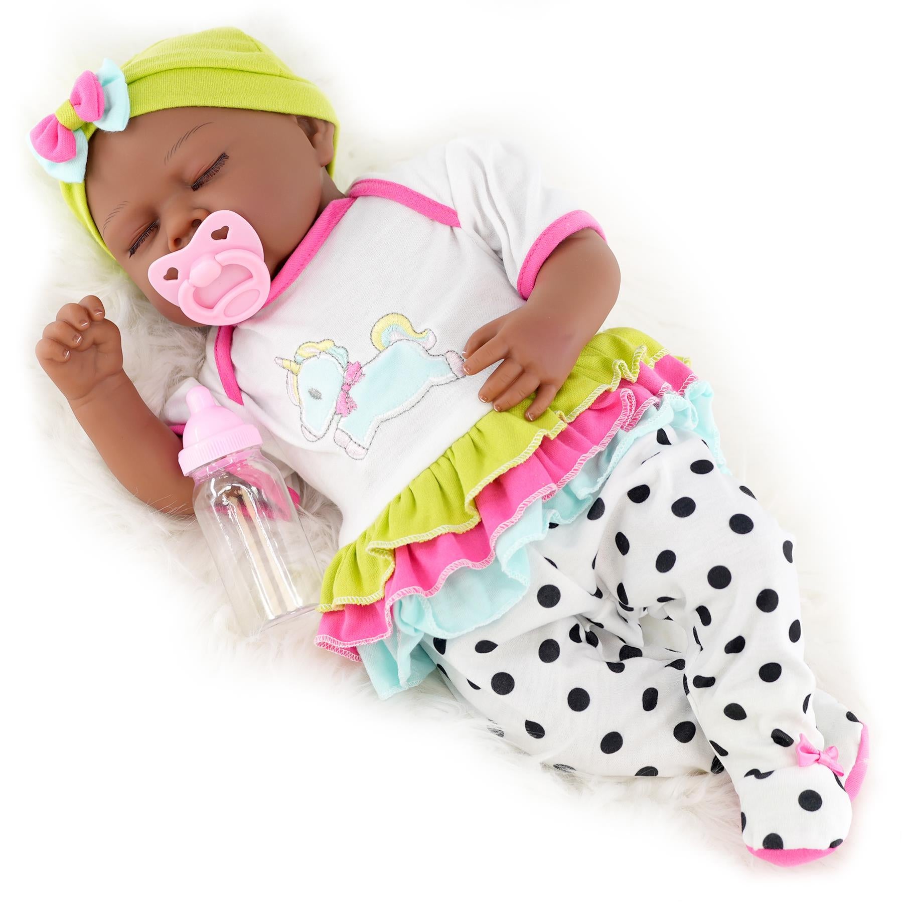 BiBi Black Doll Reborn Ethnic Sleeping Girl "Fay" (50 cm / 20") by BiBi Doll - The Magic Toy Shop