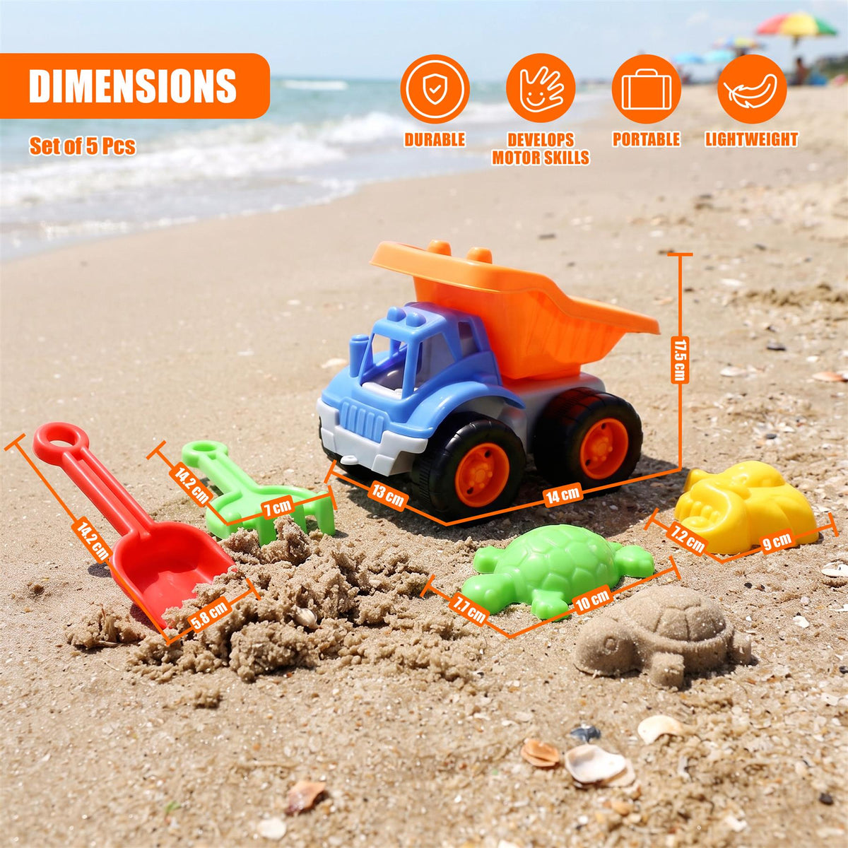 5-Piece Sand Truck & Accessories Set