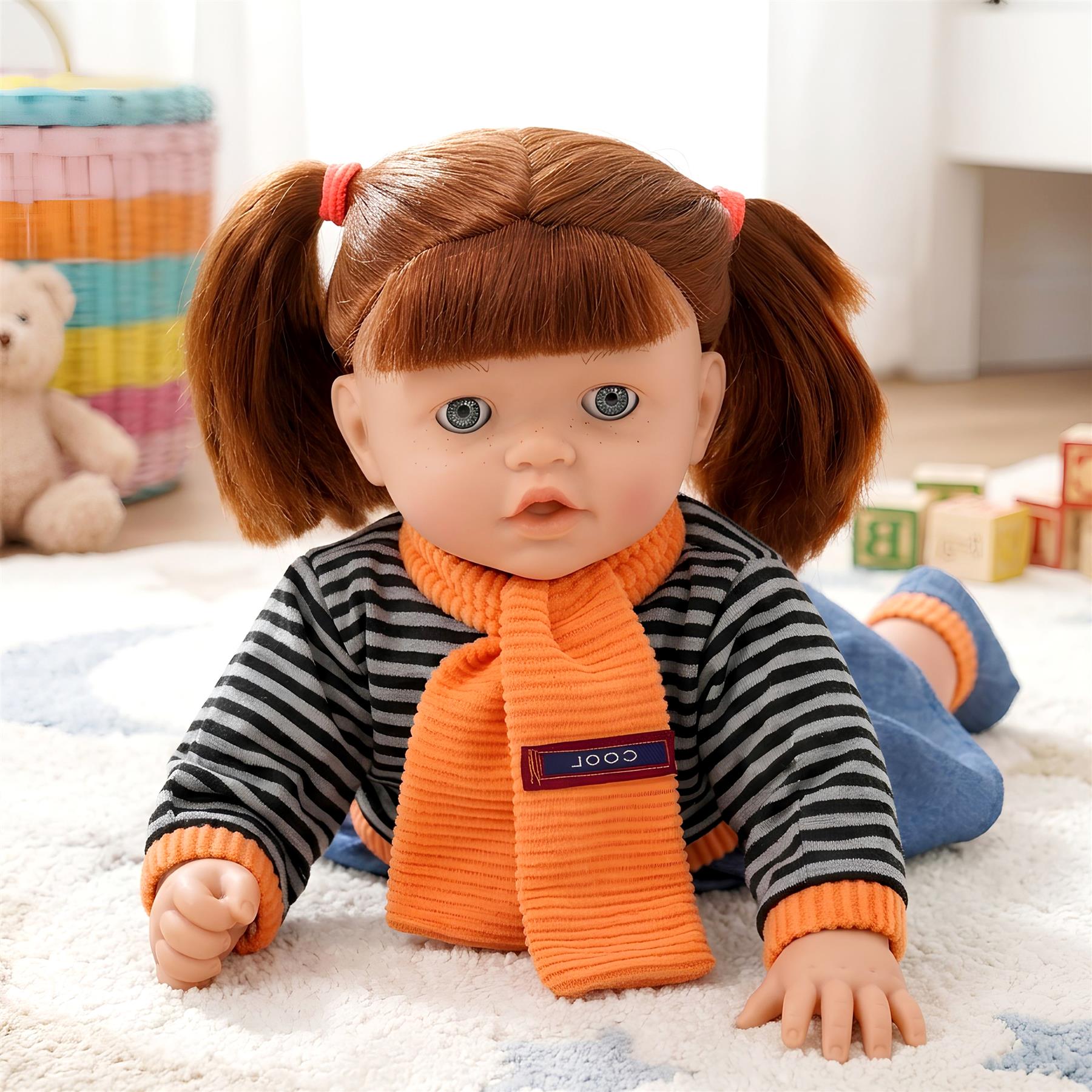 BiBi Sleeping Ginger Girl Doll (45 cm / 18")