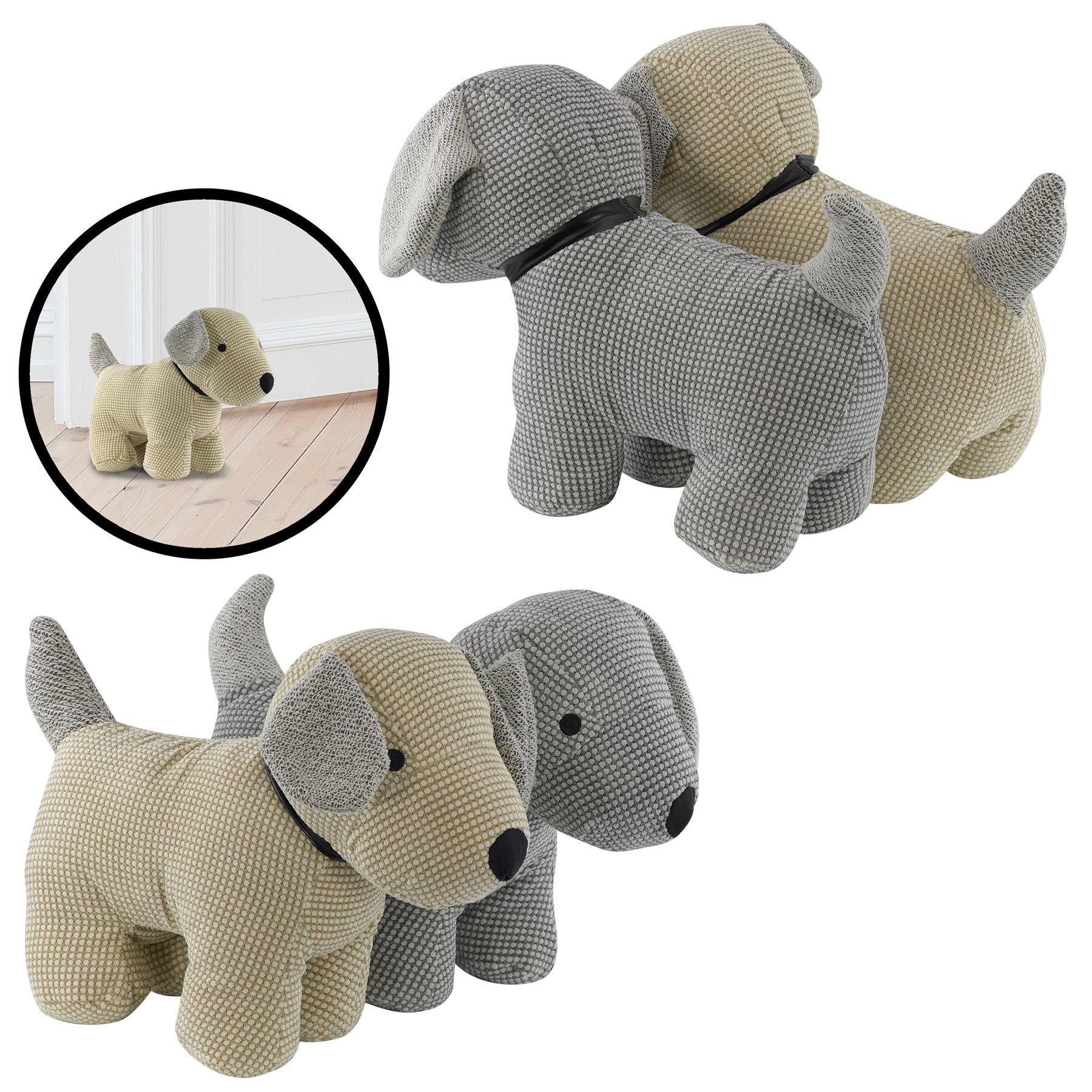 Dog shaped clearance door stops