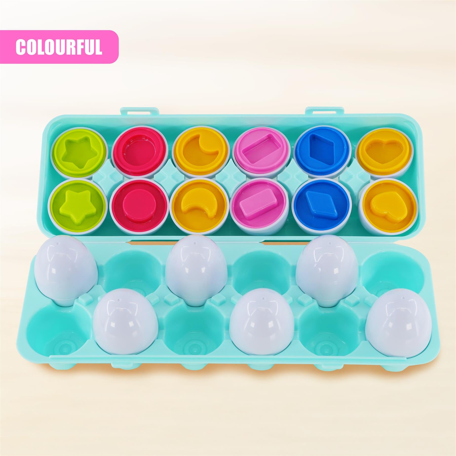 12 Shape Sorter Eggs