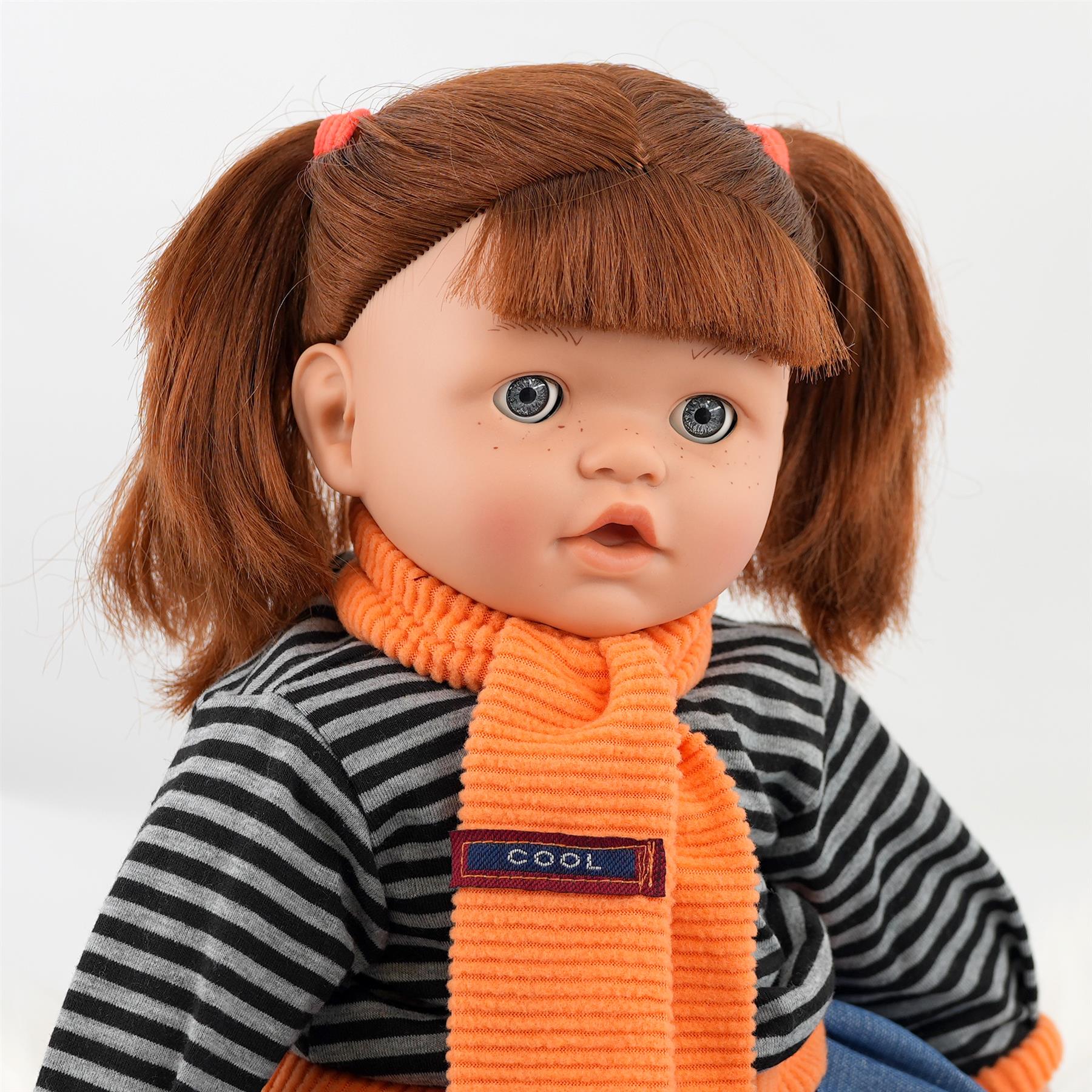 Sleeping Ginger Girl Dolls with Dummy & Sounds by BiBi Doll - The Magic Toy Shop