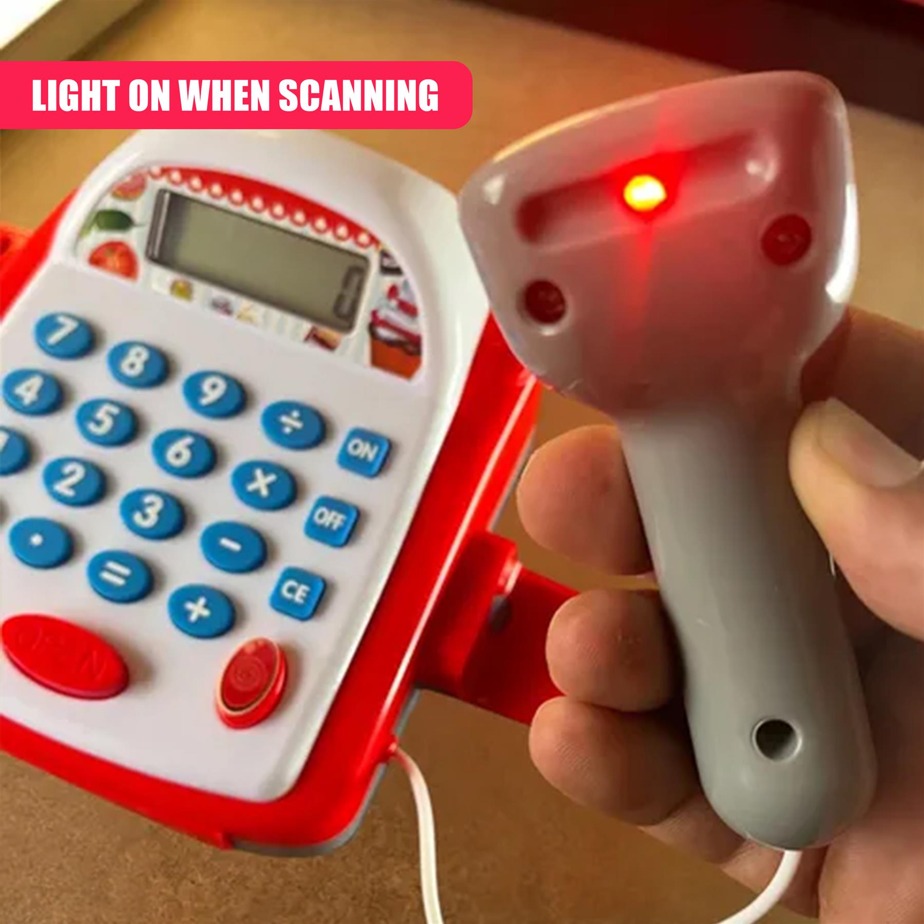 White & Red Cash Register Toy