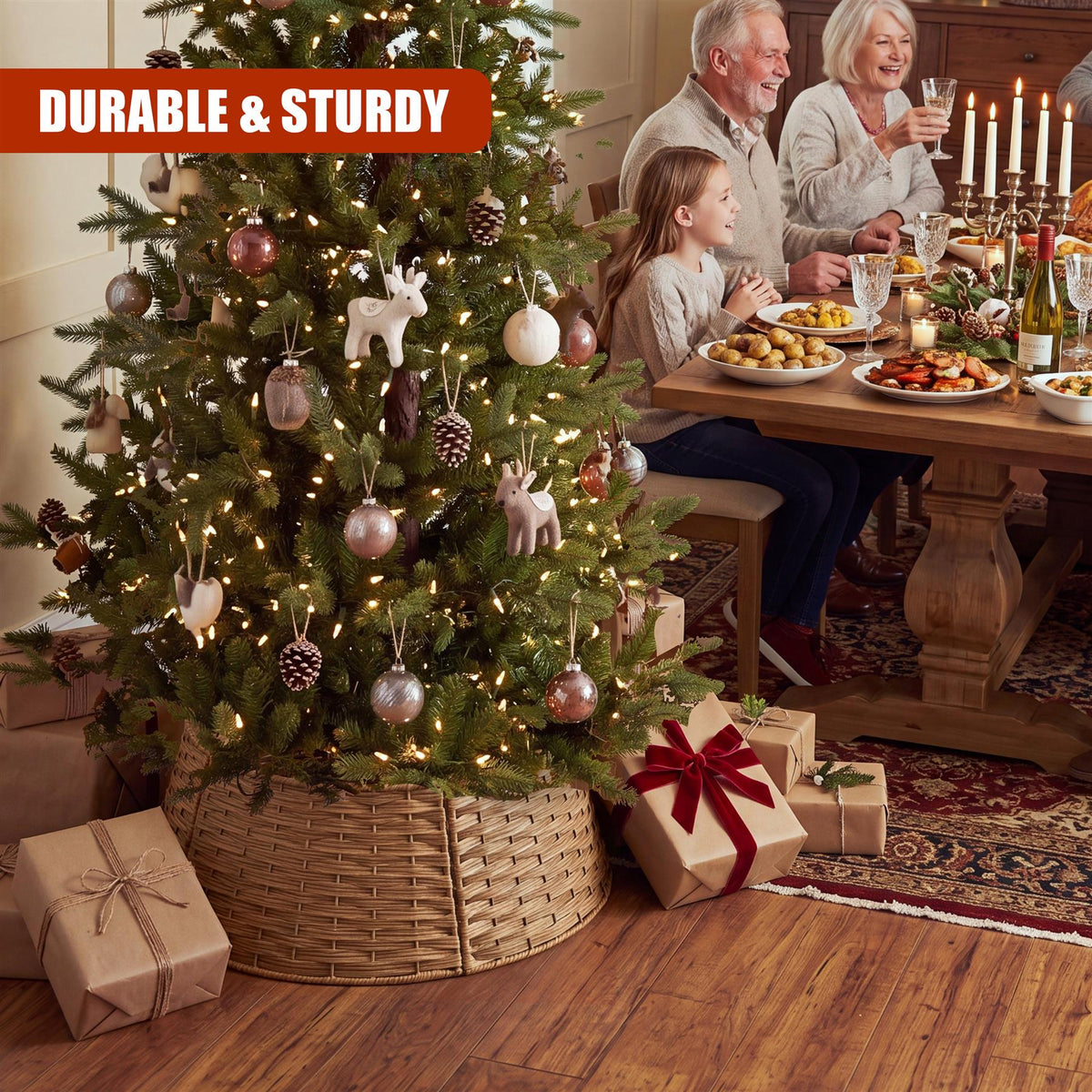 Natural Brown Christmas Tree Skirt 26"