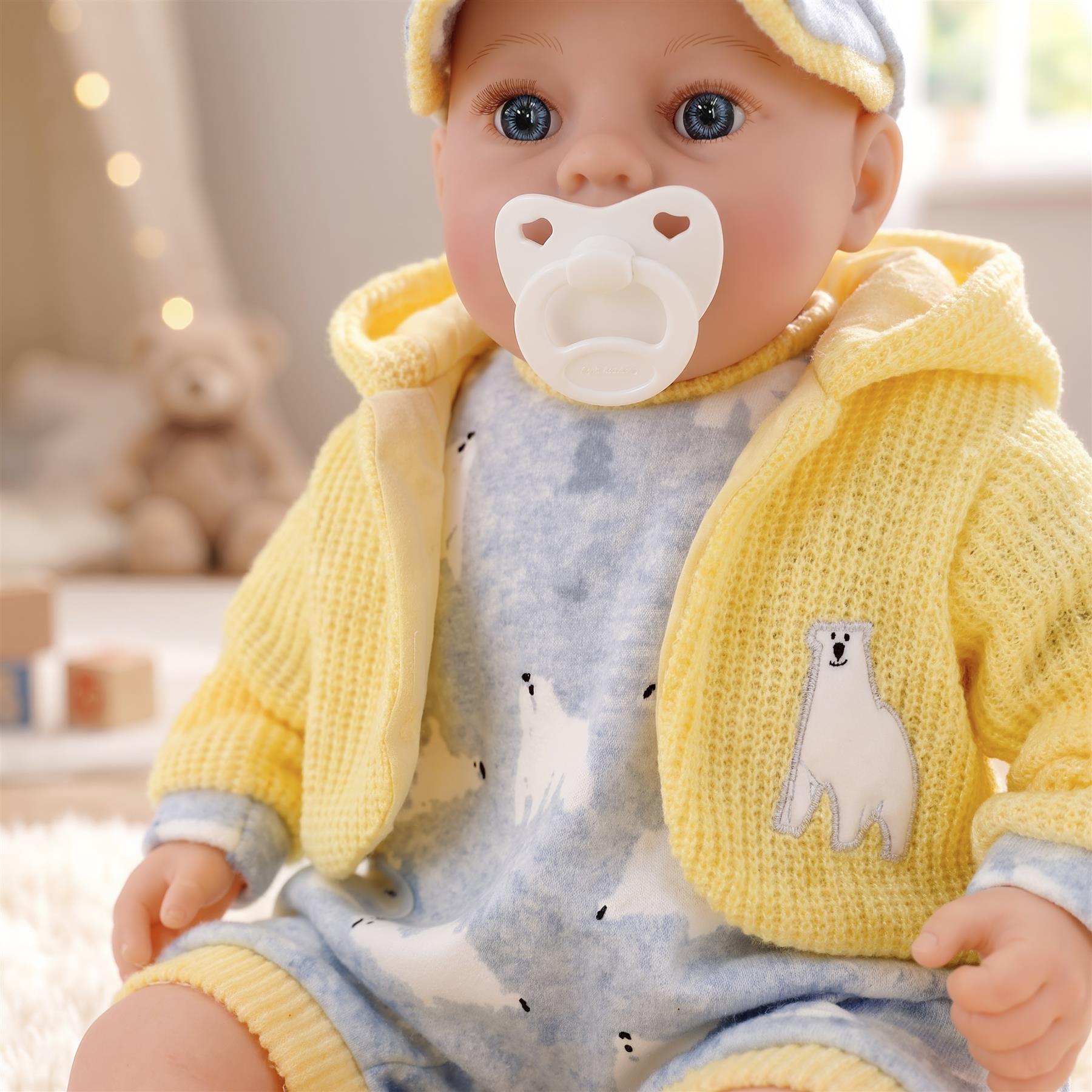 Baby Doll With Dummy & Sounds Yellow