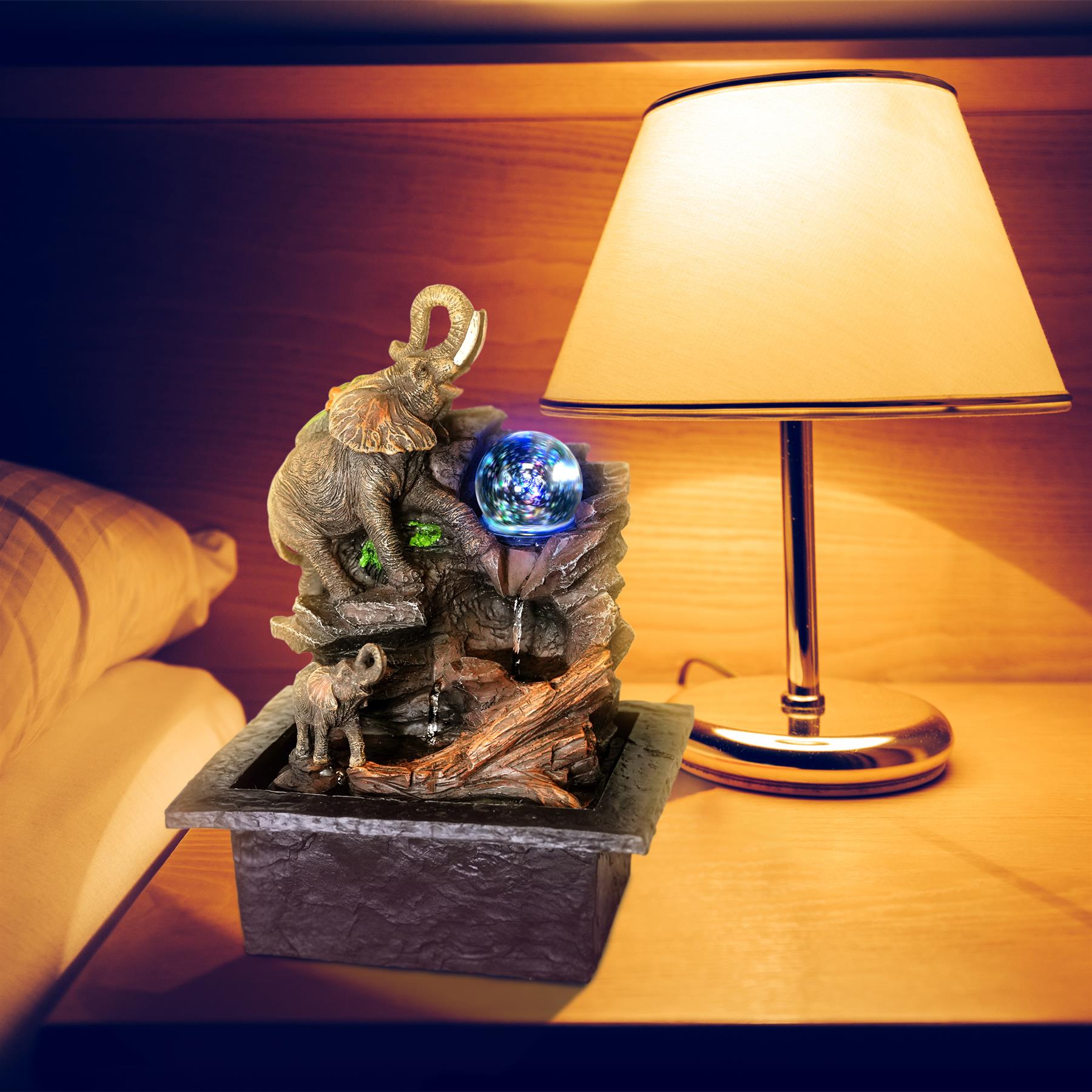 Elephant Water Feature Indoor With LED by GEEZY - The Magic Toy Shop