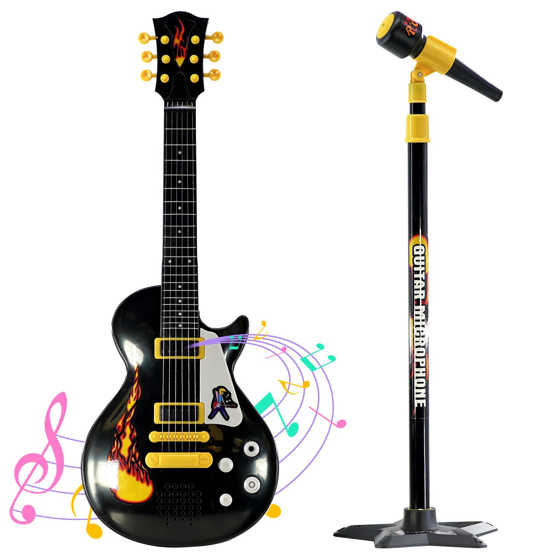 The Magic Toy Shop Kids Electric Play Guitar & Microphone Set