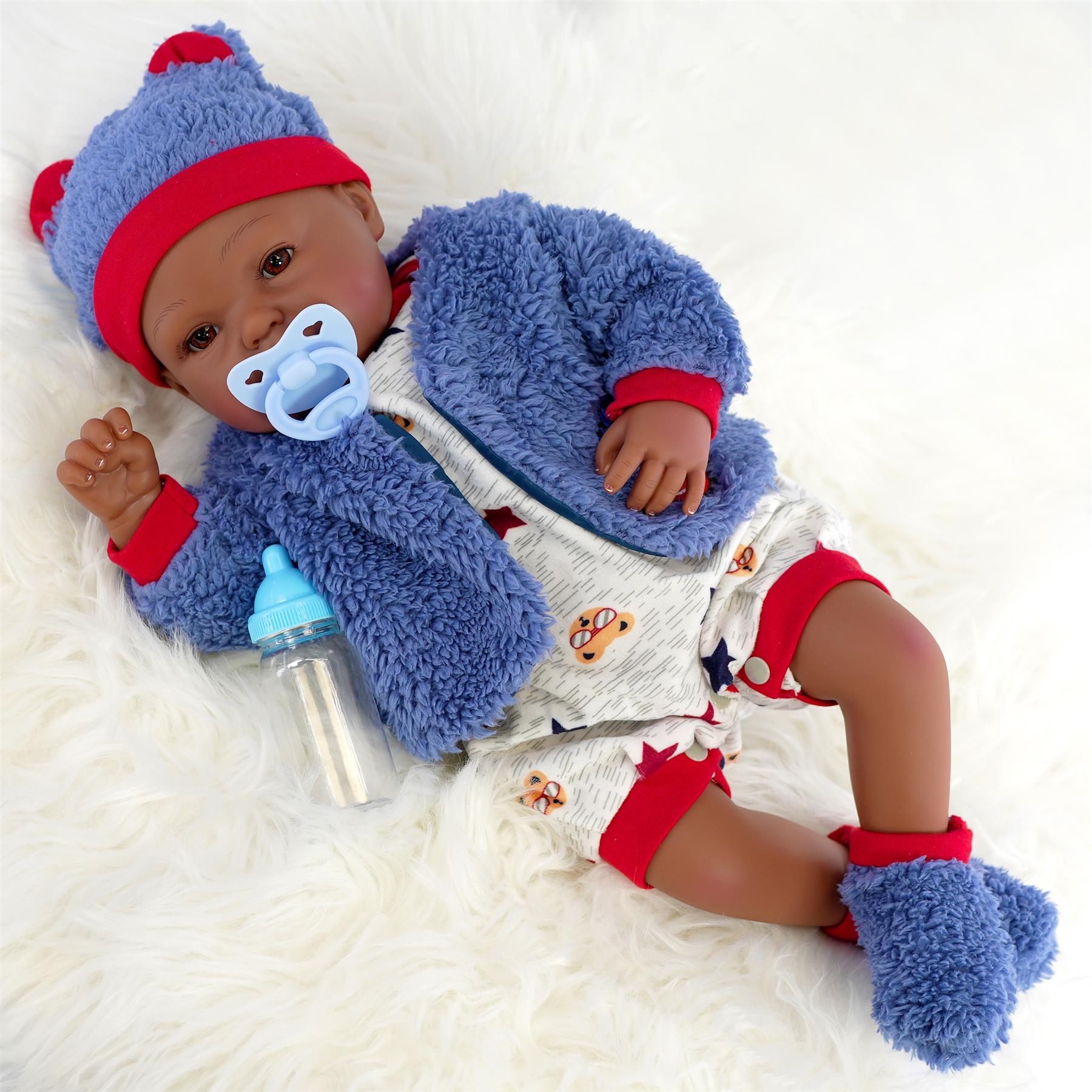 BiBi Black Doll Reborn Ethnic Boy "Posy" (50 cm / 20") by BiBi Doll - The Magic Toy Shop