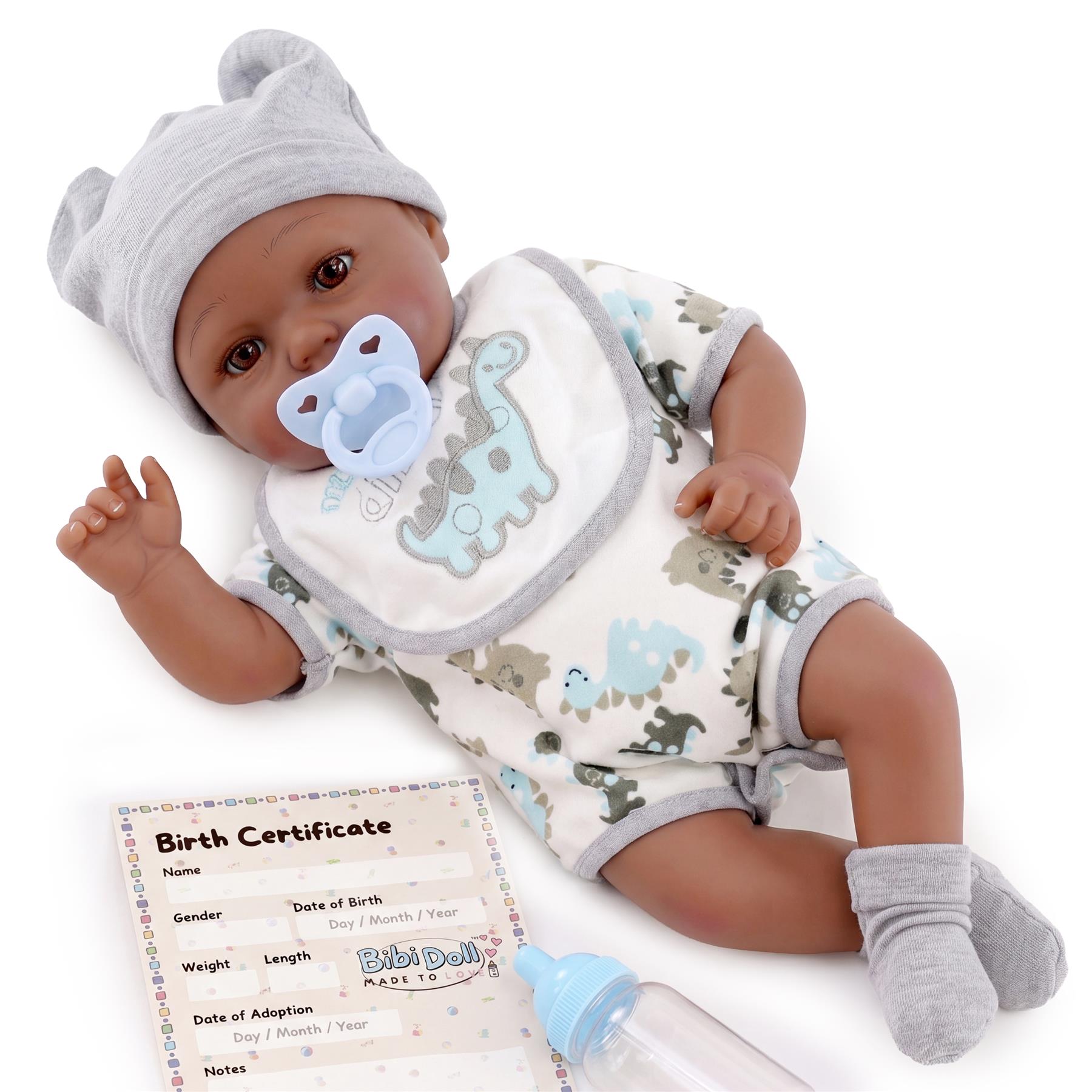 BiBi Black Doll Reborn Boy "Barney" (43 cm / 17")