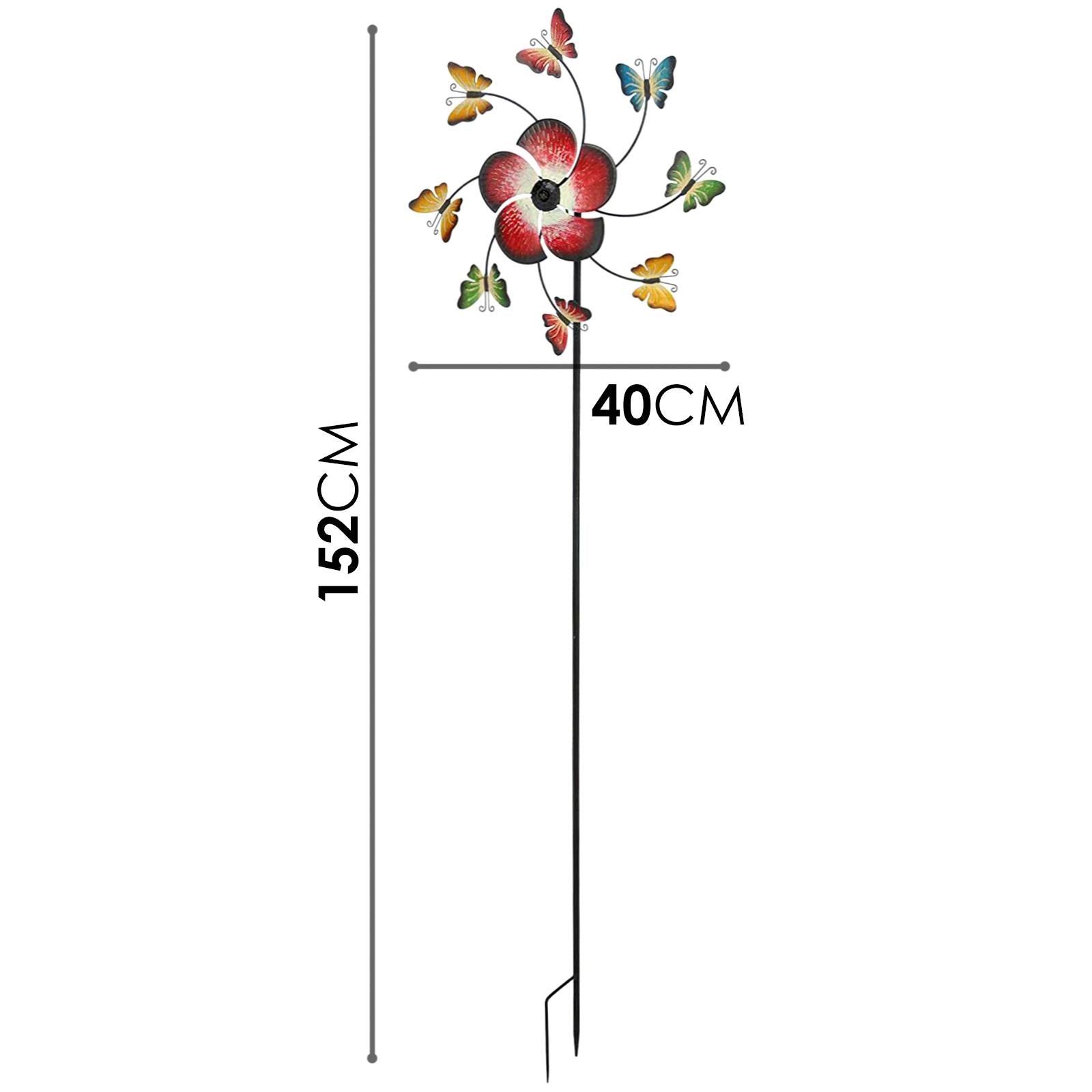 Large Freestanding Metal Garden Windmill - Butterflies Design by GEEZY - The Magic Toy Shop