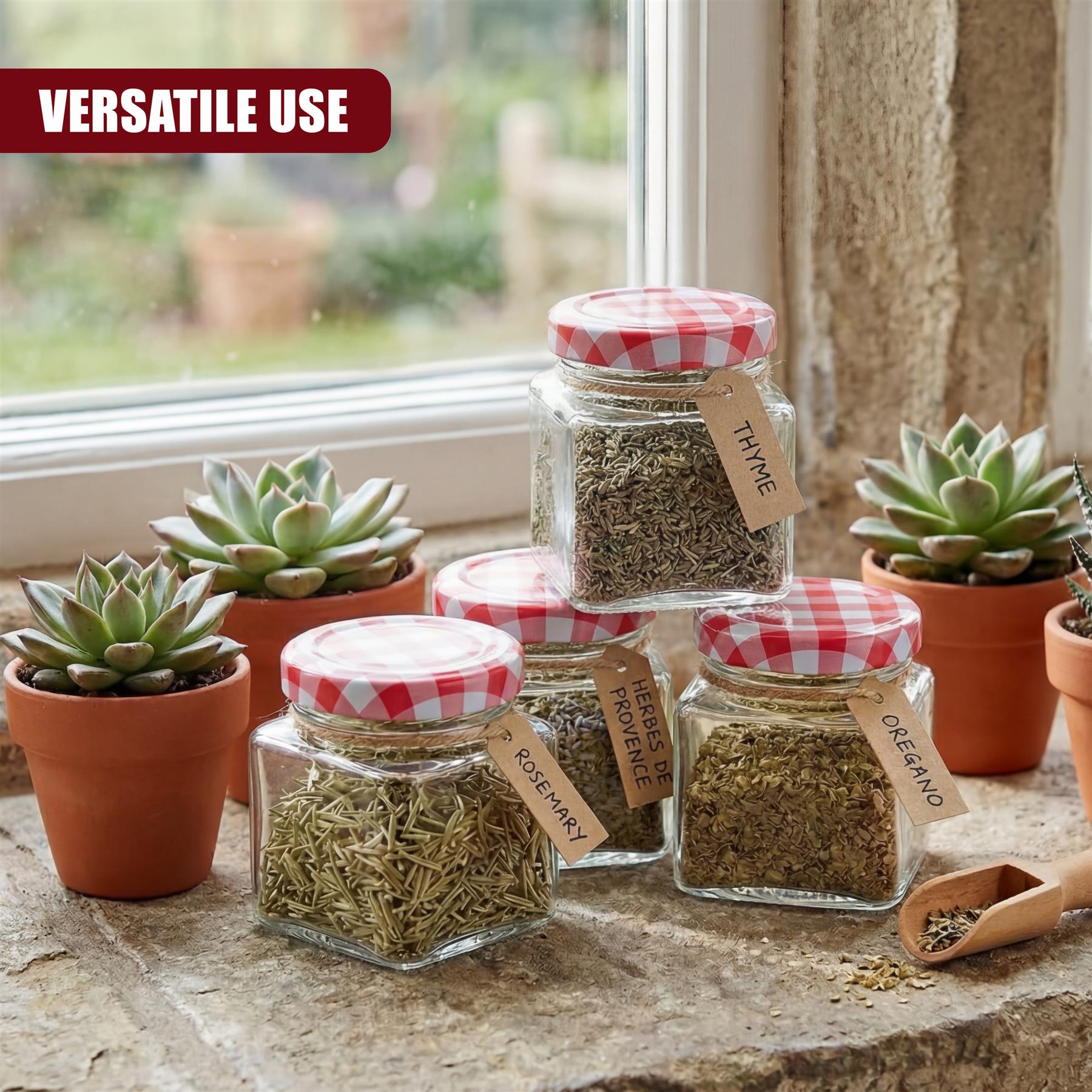 Set of 4 Mini Glass Jars, 75 ml