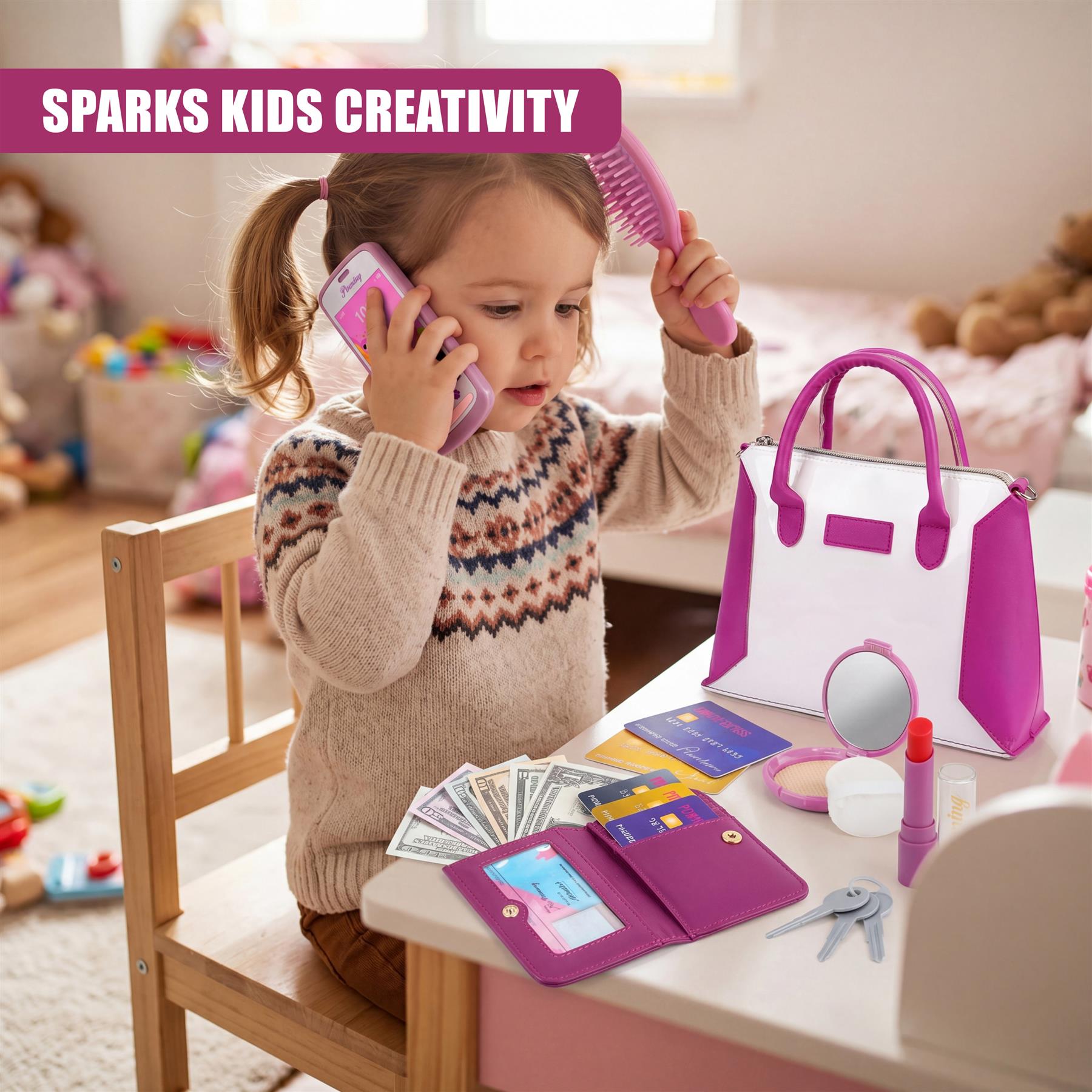 Toy Handbag Pretend Play Makeup Set