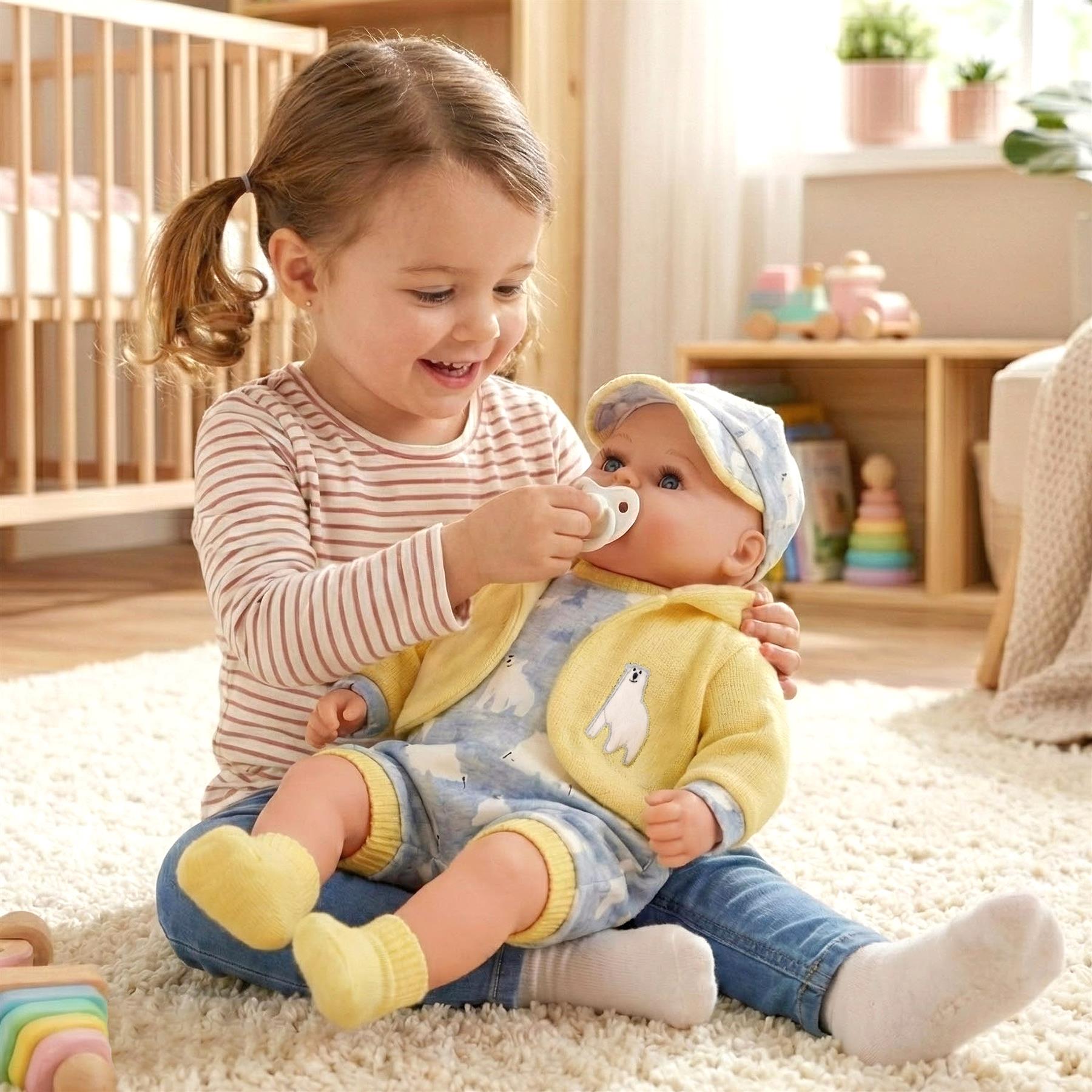 Baby Doll With Dummy & Sounds Yellow