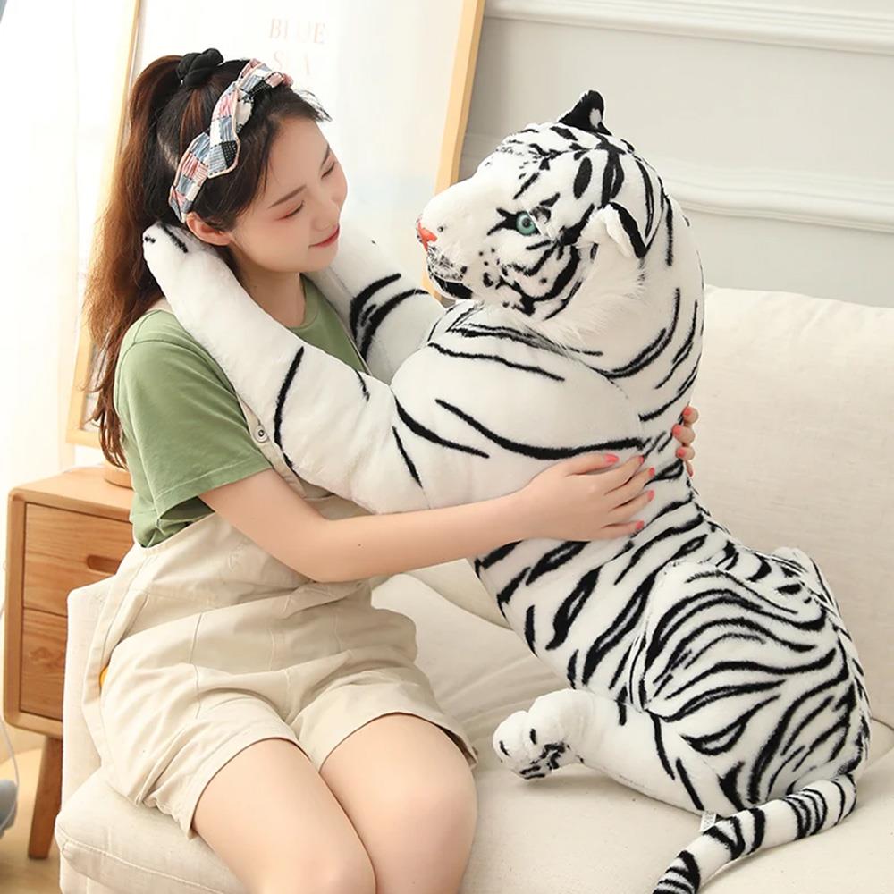 The Magic Toy Shop Large White Tiger Soft Plush Toy