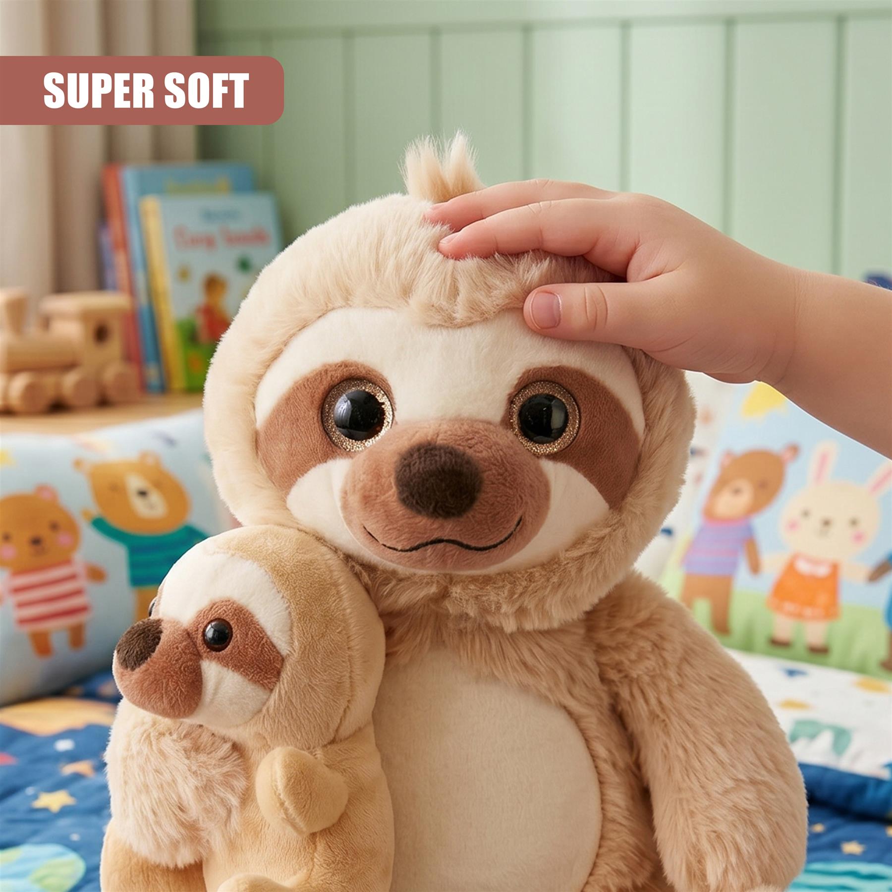 9" Mum & Baby Sloth Soft Toy