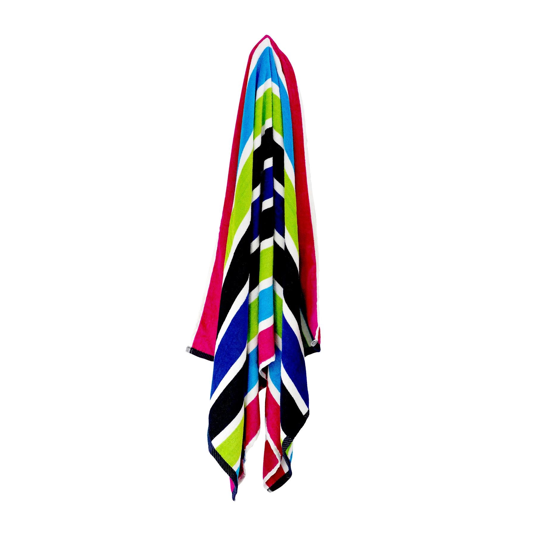 Geezy Large Velour Striped Beach Towel (Sanguine)