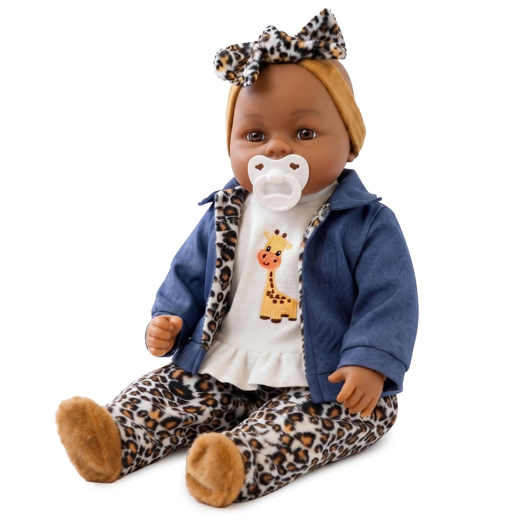 BiBi Black Baby Doll "Cheetah" (45 cm / 18")