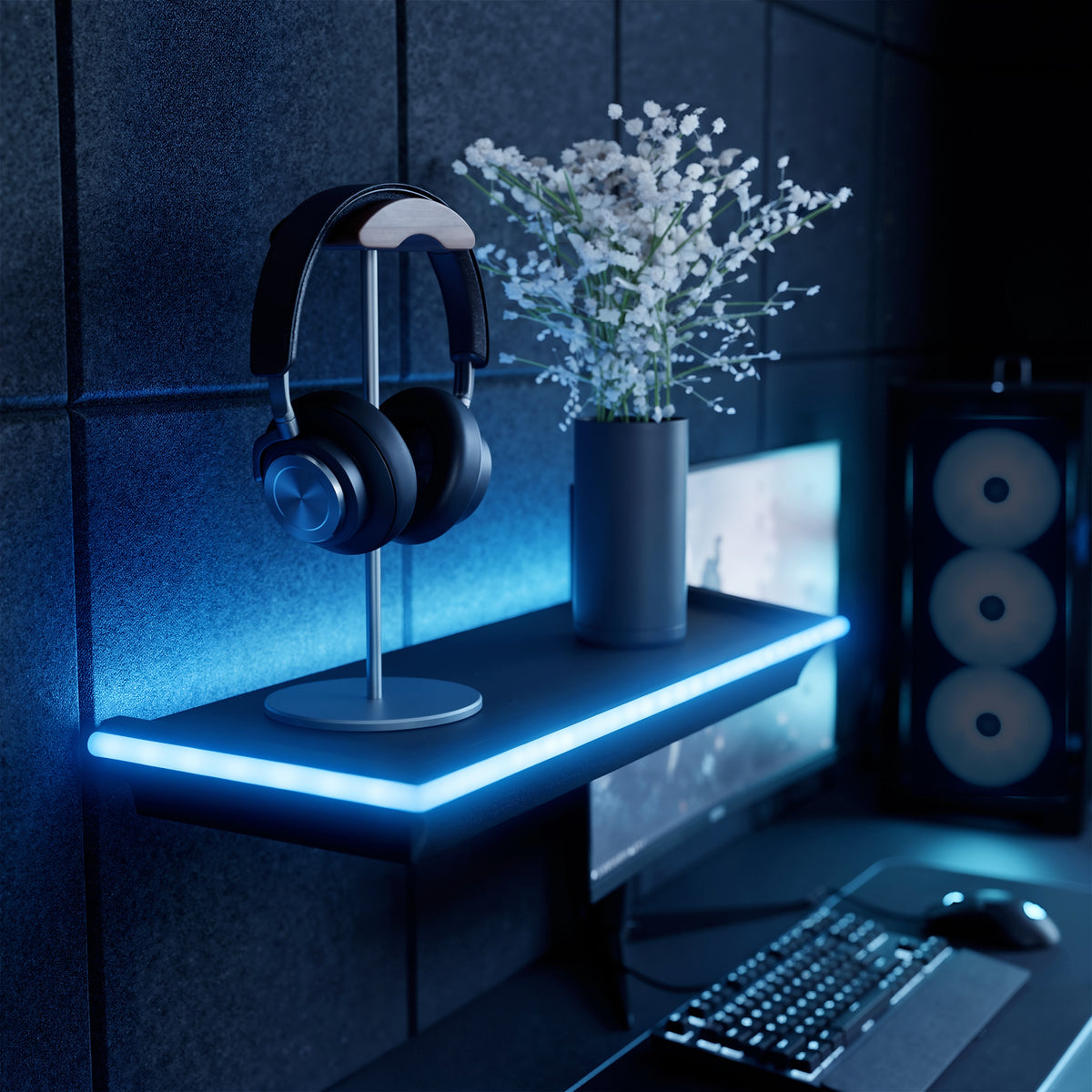 Floating Shelves with LED Lights